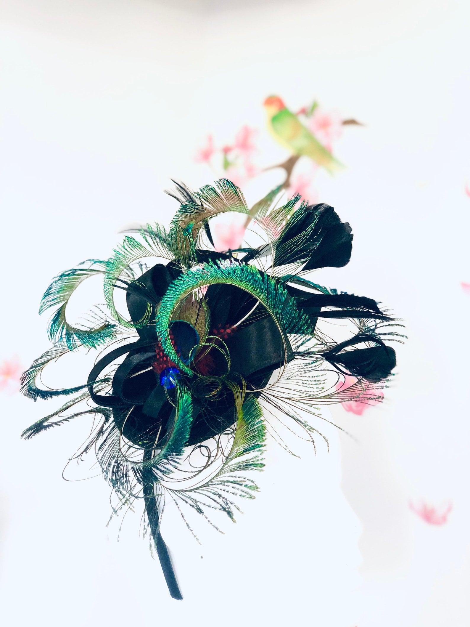 Elegant Peacock Feather Fascinator Hair Clip - Perfect for Weddings, Parties, and Special Occasions