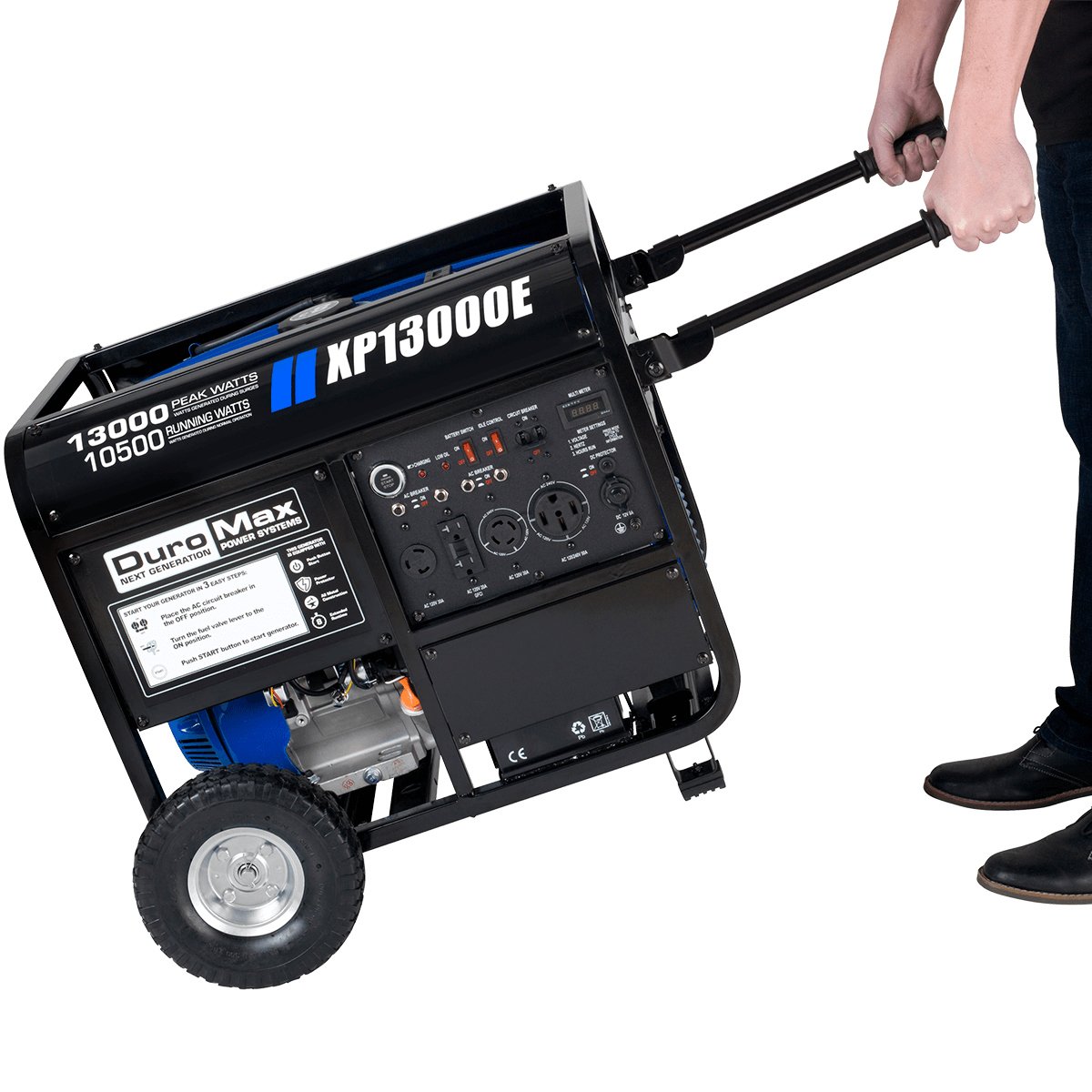 DuroMax XP13000E 10500W/13000W Dual Fuel Portable Generator with Electric Start - Perfect for Home Backup Power, Camping & Emergency Use