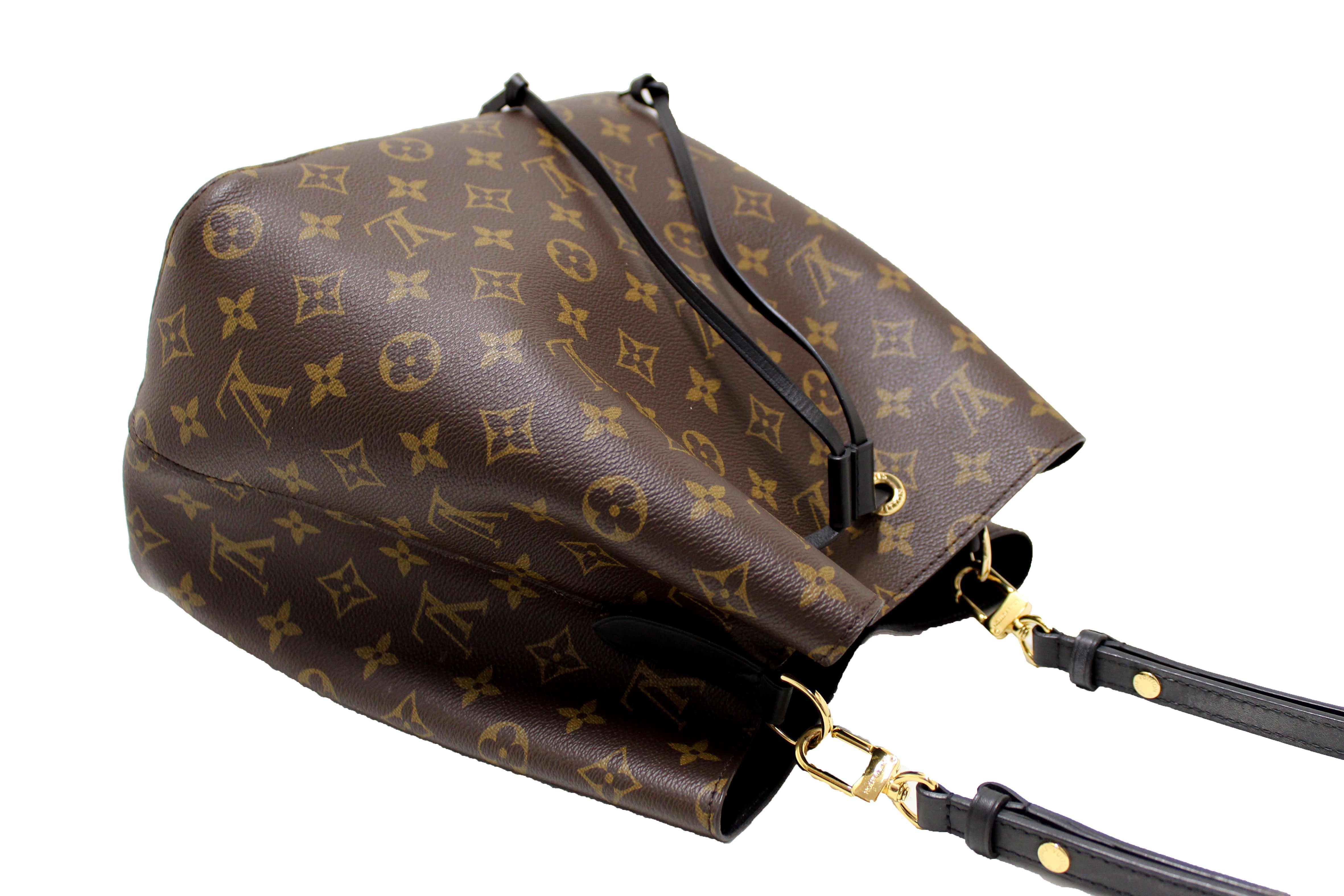 Authentic Louis Vuitton Classic Monogram Black NeoNoe Shoulder Bag for Women - Luxury Designer Handbag for Work, Travel & Everyday Use