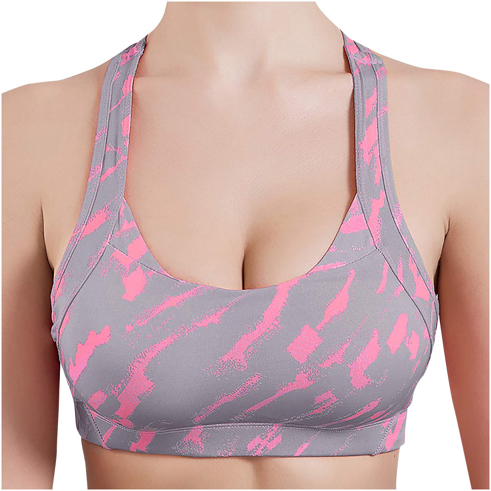 Fankle Women's Racerback Tie Dye Sports Bra - High Impact Workout Gym Activewear for Running, Yoga & Fitness - Breathable Support for Women's Athletic Wear