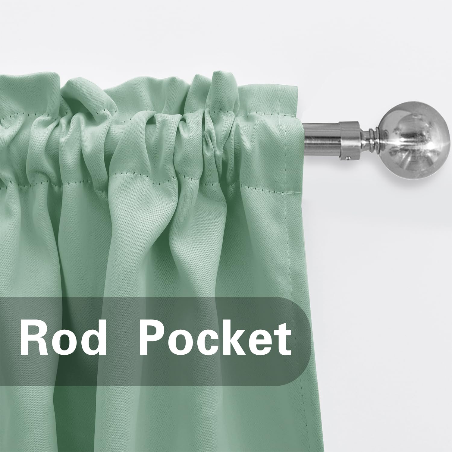 Light Green Tier Kitchen Curtains 30 Inch - Room Darkening Window Drapes for Sink, Bathroom & Basement - Triple Weave Short Cafe Curtains Set of 2 Panels with Rod Pocket - Perfect for Small Windows, Half Window Treatments & Cozy Home Decor