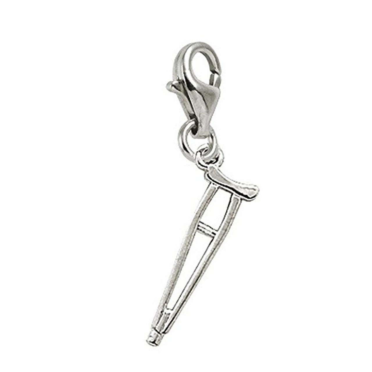 Crutch Charm with Lobster Claw Clasp - Jewelry Making Charms for Bracelets & Necklaces - DIY Beading, Crafting & Gift Making Supplies