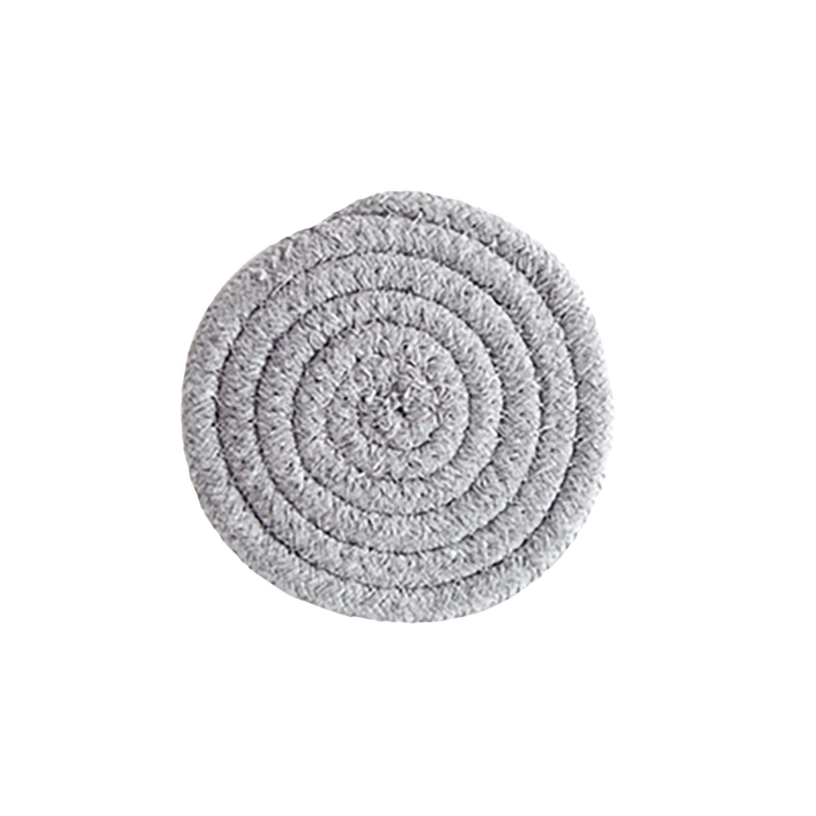 YUYVIO Heat Resistant Cotton Coasters Set - 4 Pack Small Gray Kitchen Trivets, Anti-Scald Pot Holders for Dining Table, Hot Pads for Pots & Pans - Perfect for Coffee Cups, Serving Dishes and Hot Cookware Protection