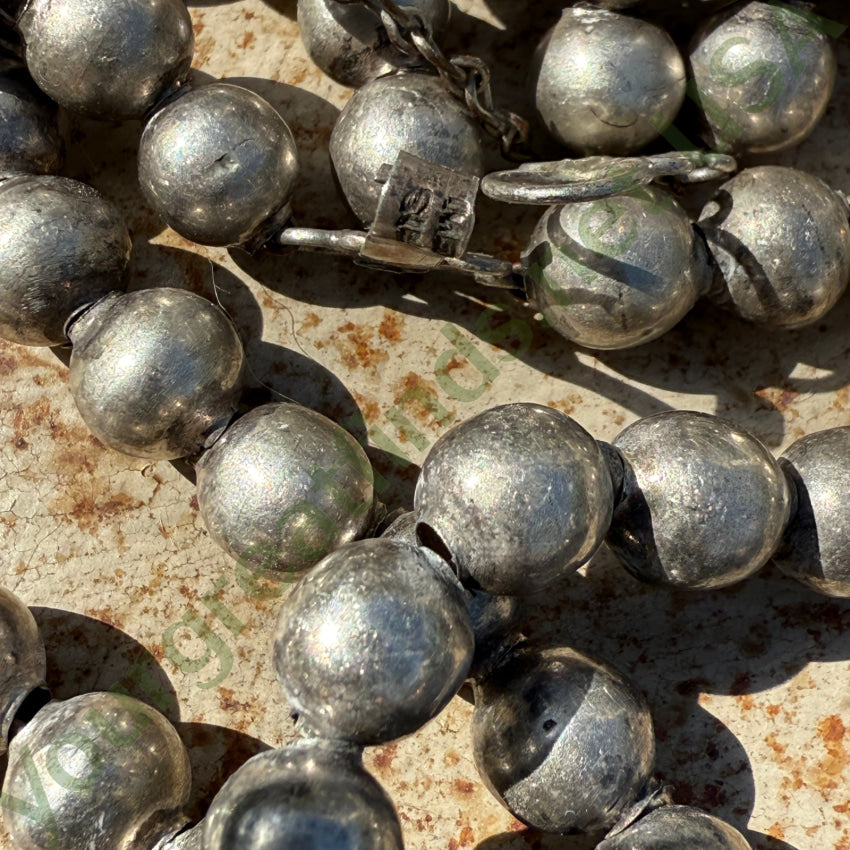 Vintage Mexican Sterling Silver Pearls Triple Strand Necklace – Handmade Jewelry for Women, Elegant Boho Necklace for Parties, Weddings & Special Occasions