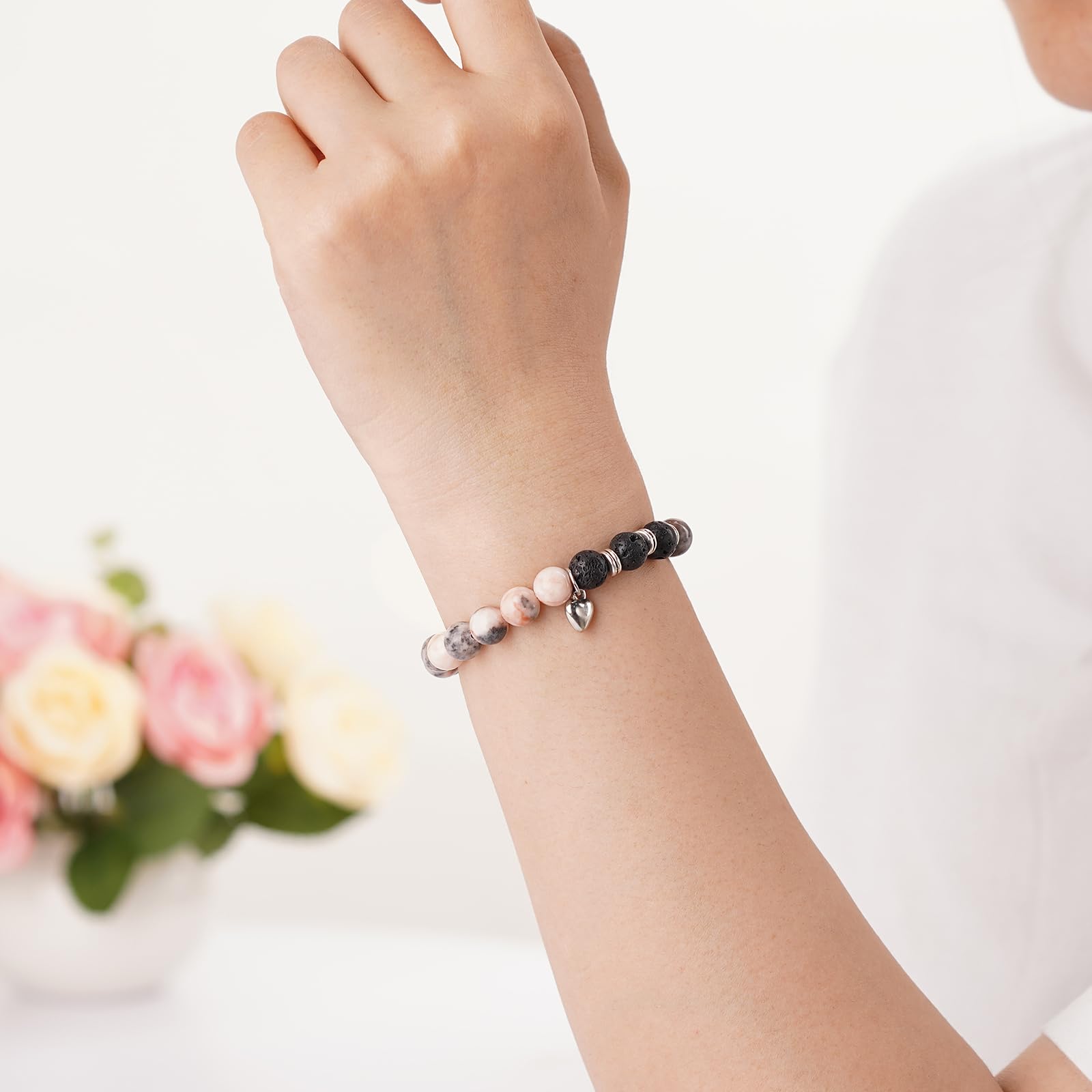 Natural Stone Friendship Bracelet for Women - Inspirational Gift for Coworker, Best Friend, Her - Perfect for Daily Wear, Office, and Special Occasions