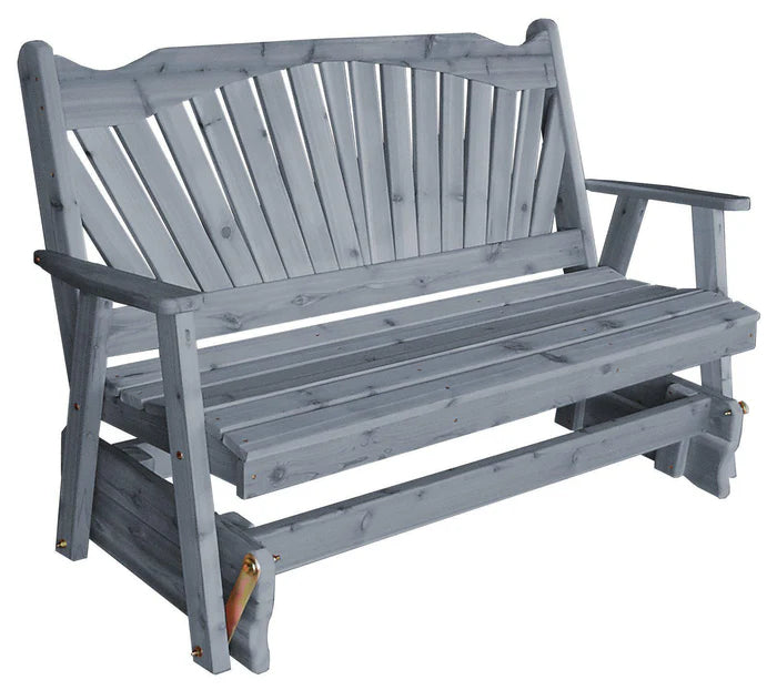 Regallion Fanback Glider Rocking Chair - Comfortable Patio & Nursery Glider with Smooth Swivel Motion - Perfect for Outdoor Relaxation, Baby Nurseries & Living Room Decor
