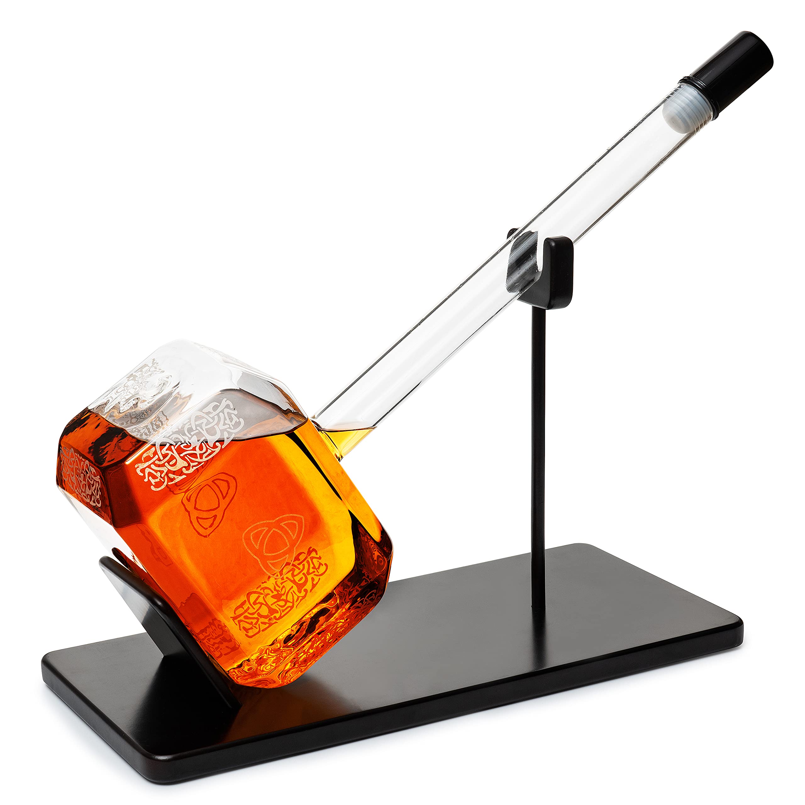 Thor's Hammer Whiskey and Wine Decanter 2000ml - Premium Glass Liquor Decanter for Tequila, Bourbon, Scotch & Wine - Marvel Avengers Mjolnir Inspired Gift for Men, Dad, Husband - Perfect for Home Bar, Parties & Collector's Display