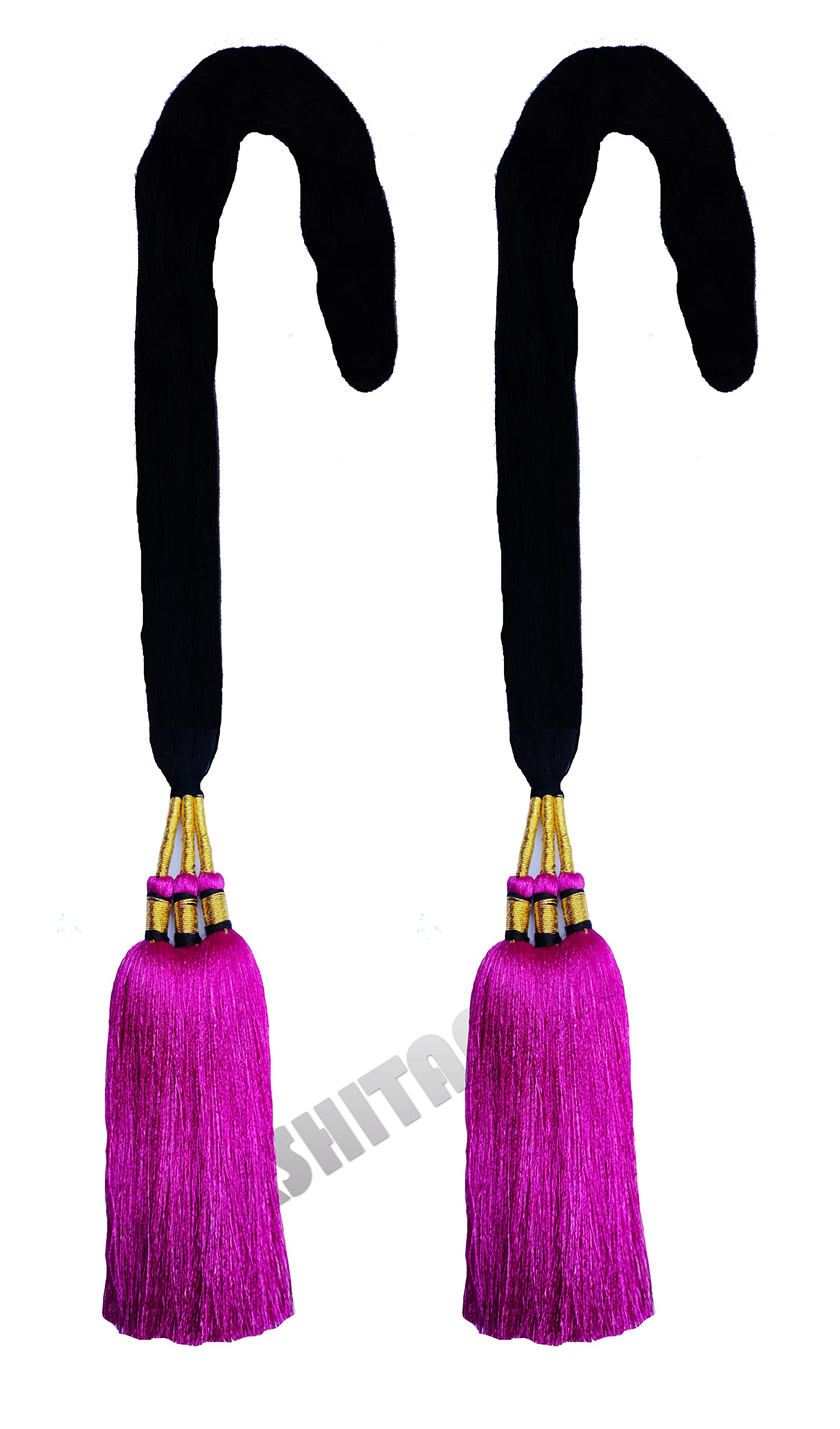 Pack of 2 Punjabi Paranda Parandi Choti Braid Tassels Hair Accessories for Women & Girls - Pink | Traditional Indian Hair Jewelry for Weddings, Festivals & Cultural Events