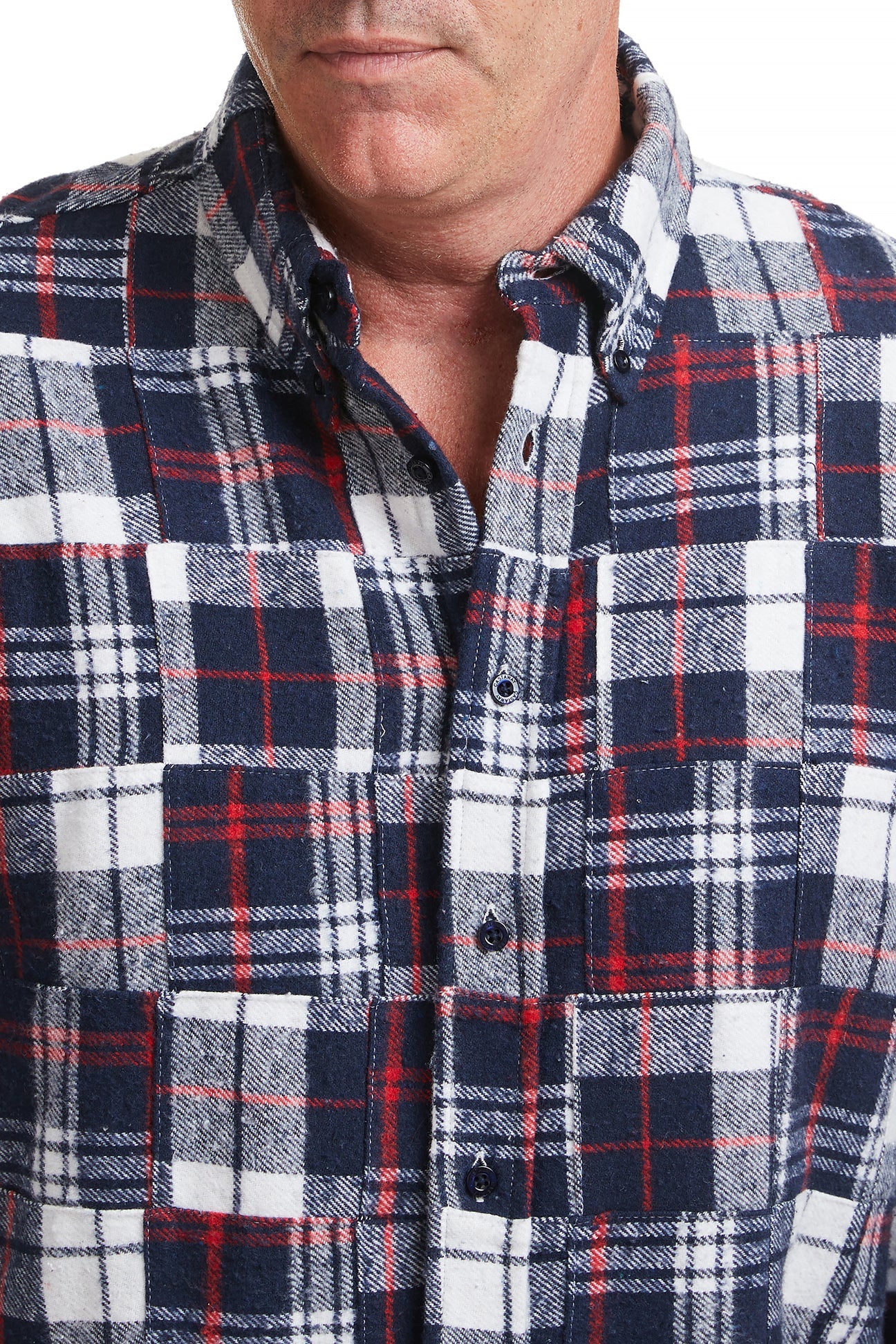 Straight Wharf Shirt Juno Patch Madras Flannel - Stylish Casual Button Down for Men | Perfect for Outdoor Adventures, Beach Trips & Everyday Wear