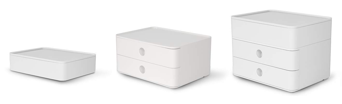 Allison Smart-Box Plus 1100-12 - 2 Drawer Storage Organizer with Utensil Compartment, White Kitchen Cabinet Organizer for Utensils, Spices & Small Items