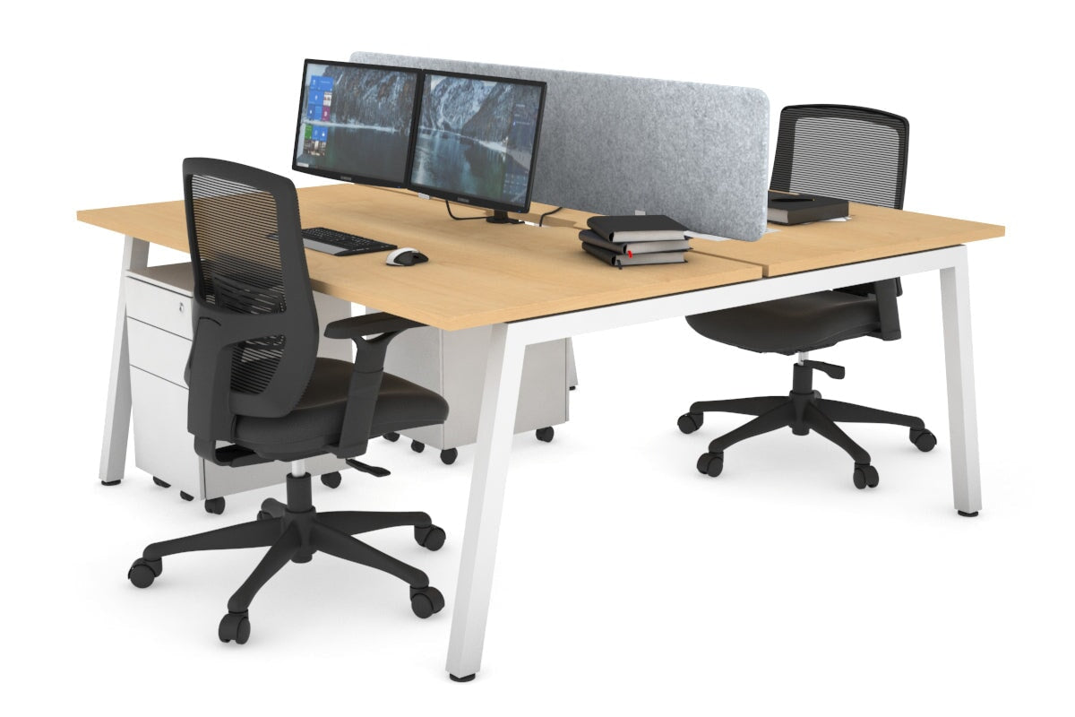 Quadro 2-Person Office Workstation Desk - 1600L x 800W with Cable Management - Perfect for Collaborative Workspaces & Home Offices