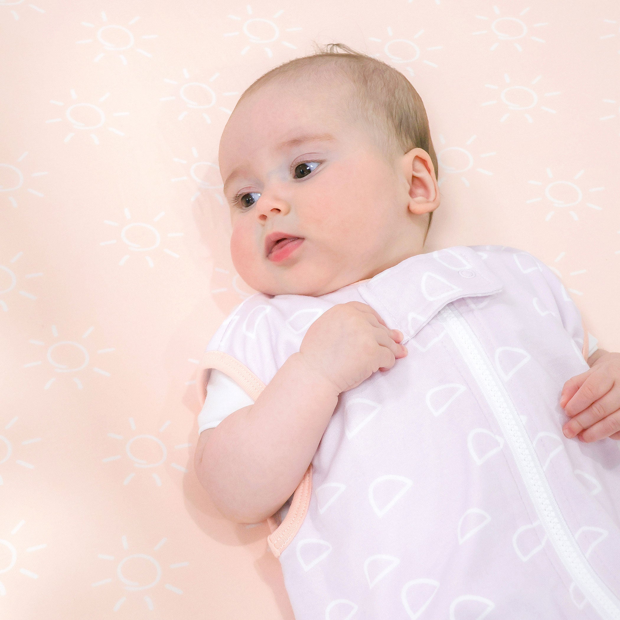 Nordic 1.0 TOG Baby Sleep Sack - Soft Cotton Sleeping Bag for Infants 0-24 Months | Peach & Lilac Colors | Perfect for Nursery, Daycare & Travel