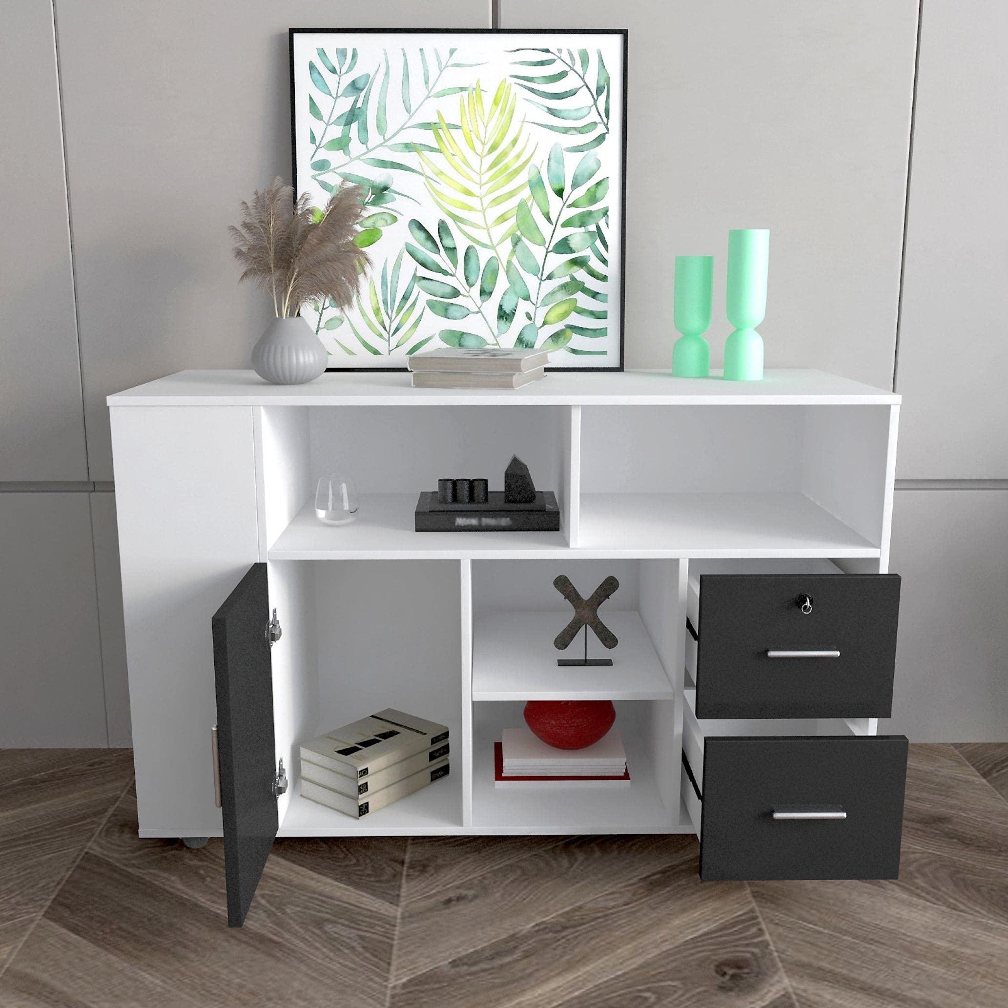 Decsix 2-Drawer Mobile File Cabinet with Printer Stand - 39.5