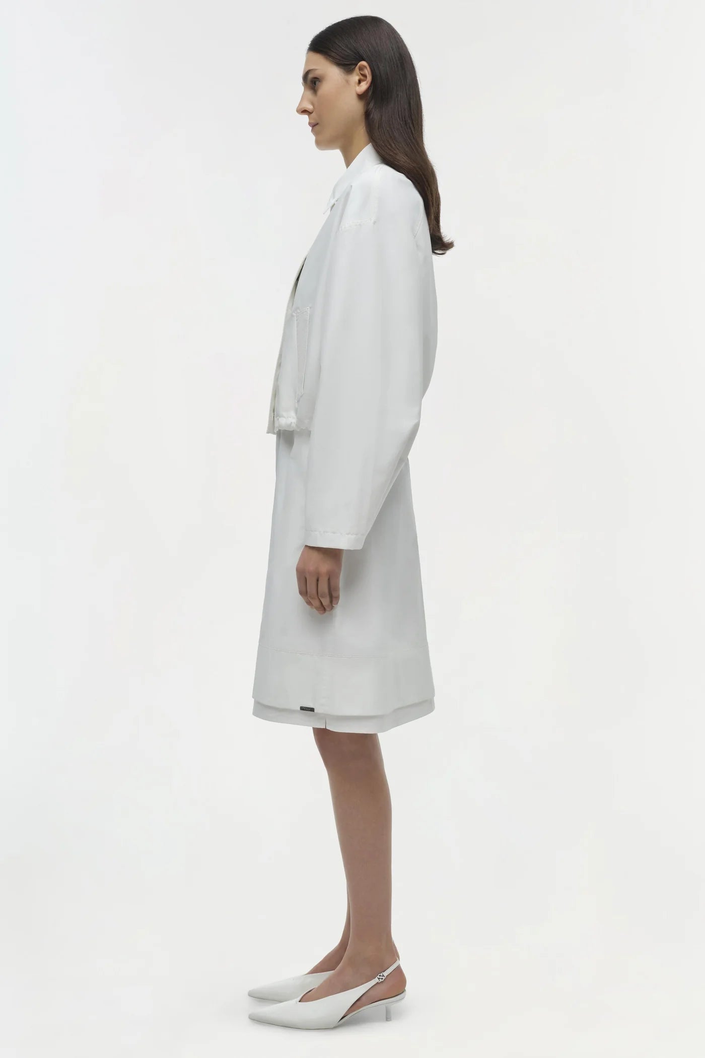 Everli Women's White Cropped Jacket - Stylish Lightweight Outerwear for Spring & Fall Fashion