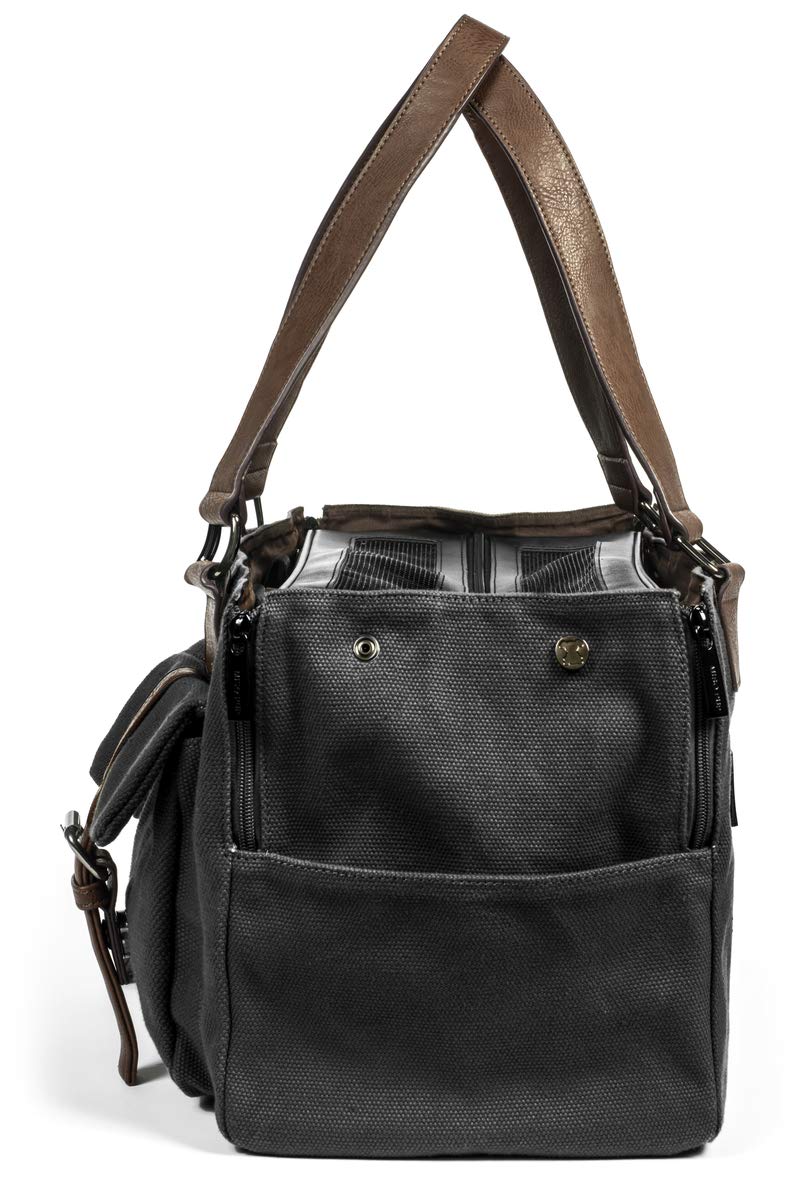 Interchangeable Shell Tote Pet Carrier - Black Canvas Weekend Travel Bag for Dogs & Cats | Compatible with Base Carrier Only | Perfect for Air Travel, Road Trips & Vet Visits