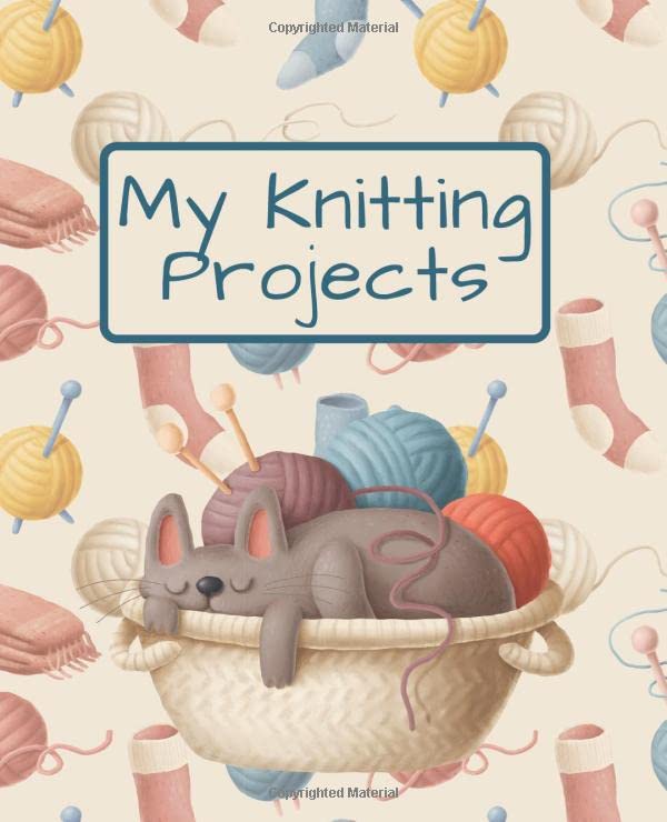 Cat Themed Knitting Notebook - Perfect Gift for Knitters & Crocheters - Organize Your Yarn Projects with Style - Ideal for Knitting Enthusiasts & DIY Crafters