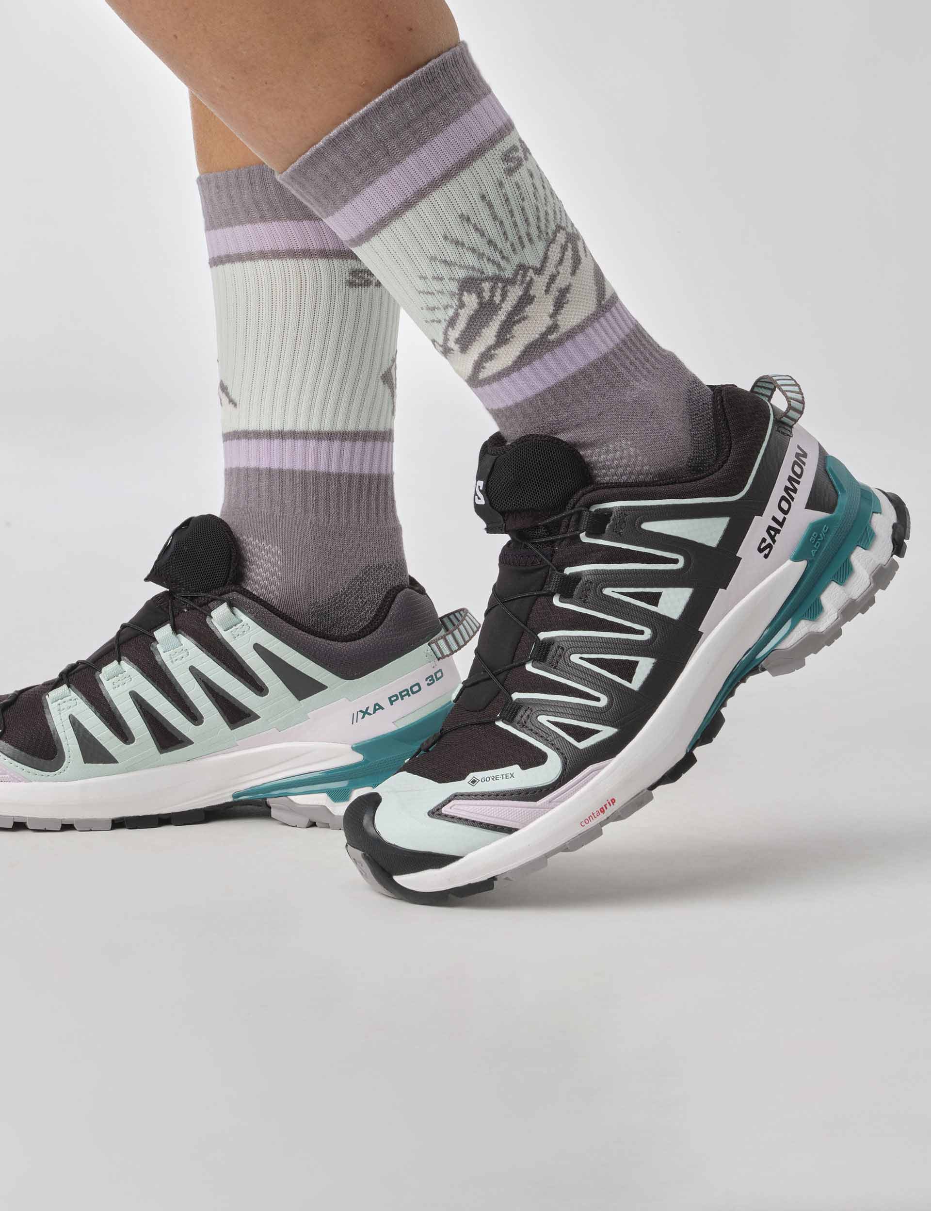 XA Pro 3D V9 Gore-Tex Trail Running Shoes - Black/Bleached Aqua/Harbor Blue | Waterproof Hiking & Outdoor Adventure Footwear for Men & Women