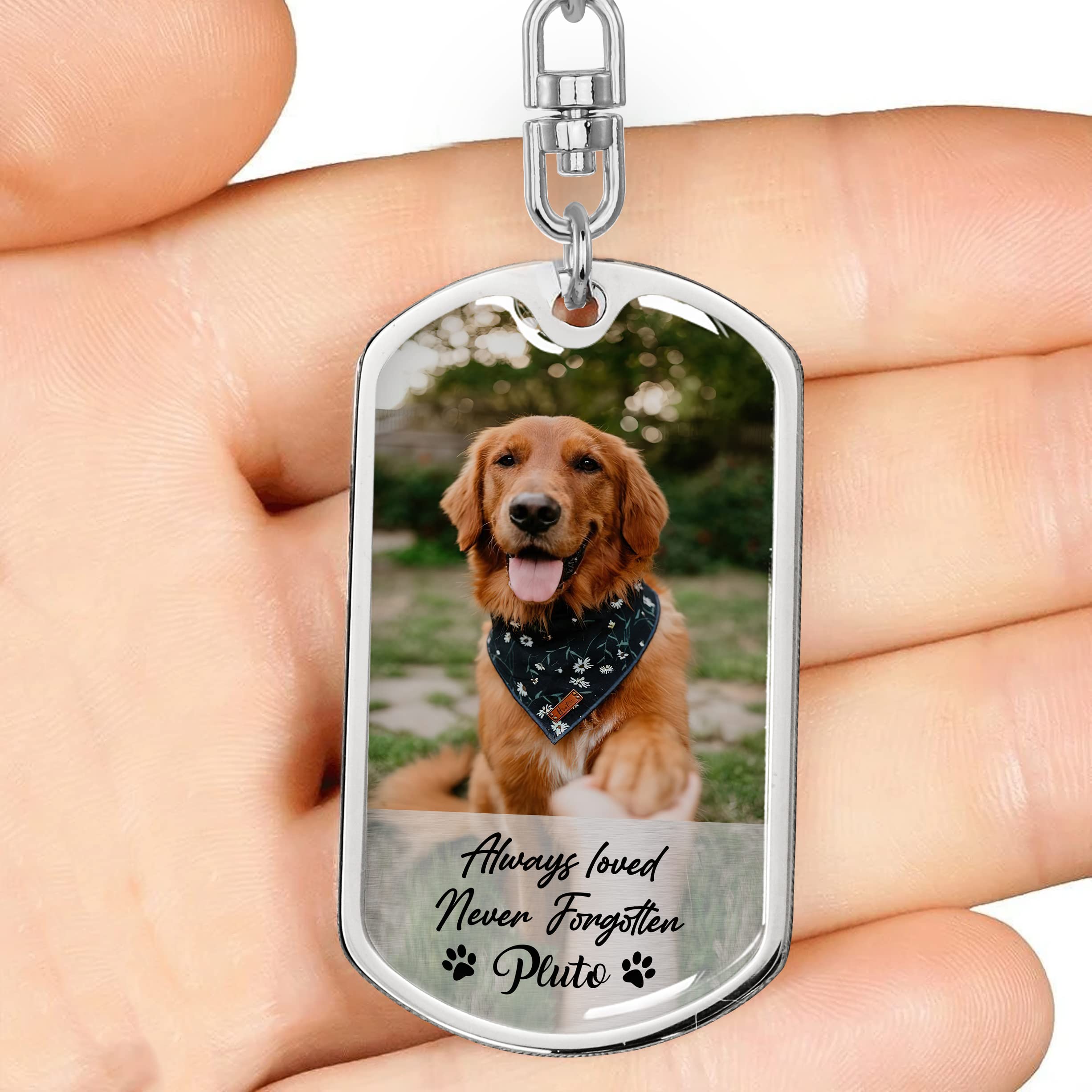 Custom Photo Keychain for Pet Lovers - Personalized Pet Memorial Gift with Picture - Perfect for Christmas, Birthday & Special Occasions - Great for Keyrings, Backpacks & Gift Giving