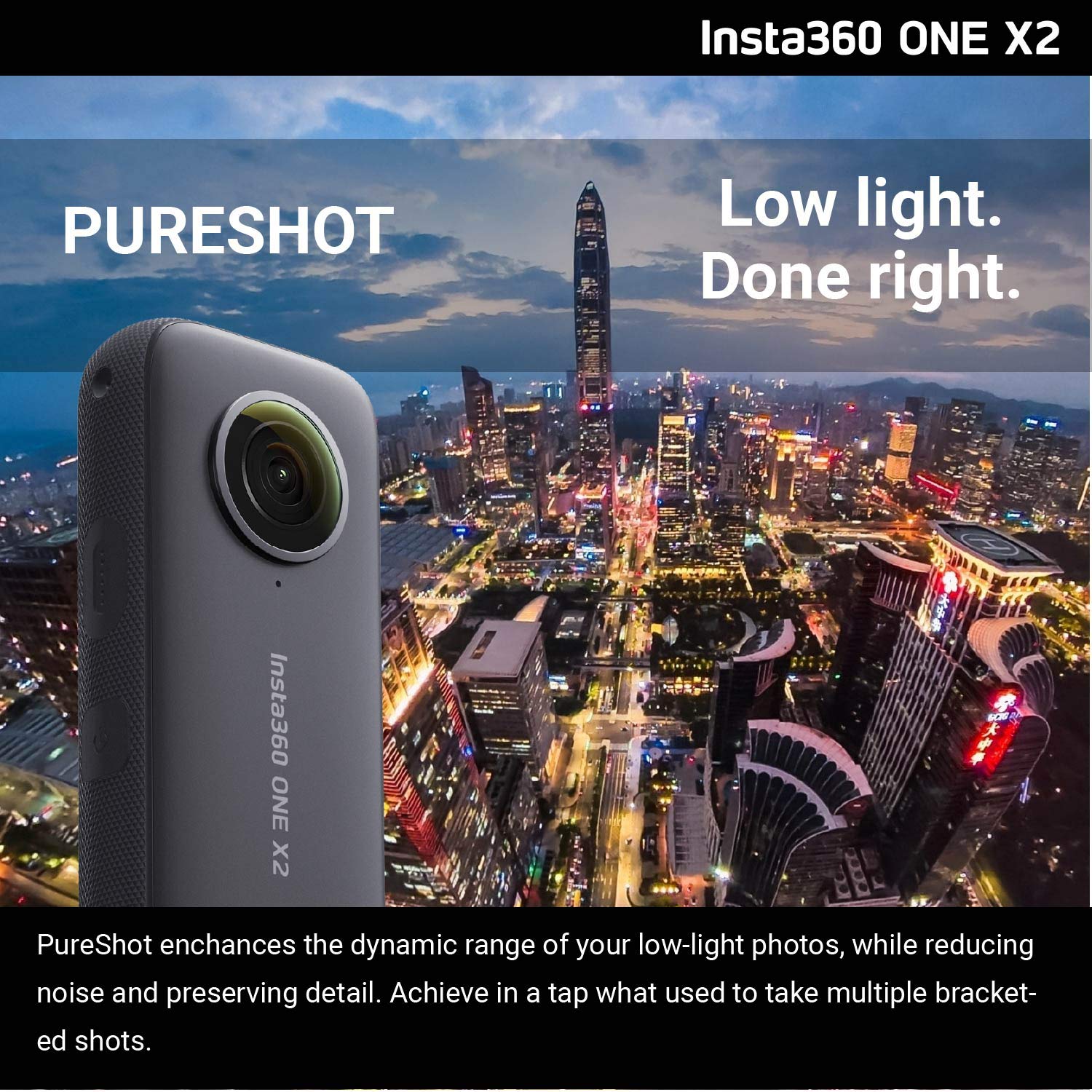 Insta360 ONE X2 360 Degree Camera with 5.7K Touchscreen - 18MP 360 Photos, Steady Cam Mode, InstaPano | Includes Selfie Stick & 256GB SD Card | Perfect for Vlogging, Travel Adventures & Action Sports