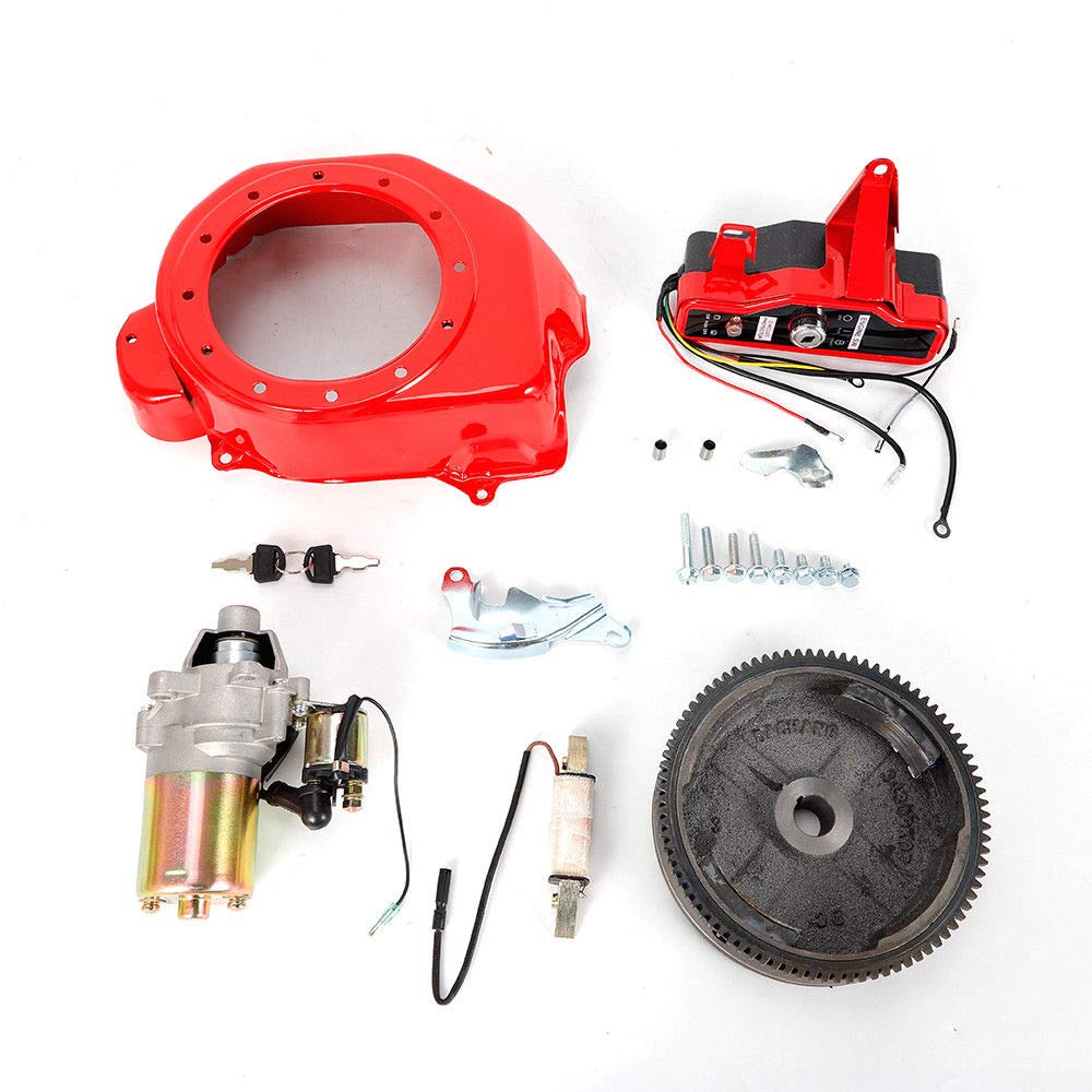 Electric Start Kit for Honda GX160 GX200 Engines - Starter Motor, Solenoid, Flywheel, Key Switch & Charging Coil - Perfect for Small Engine Repair, Power Equipment & DIY Projects