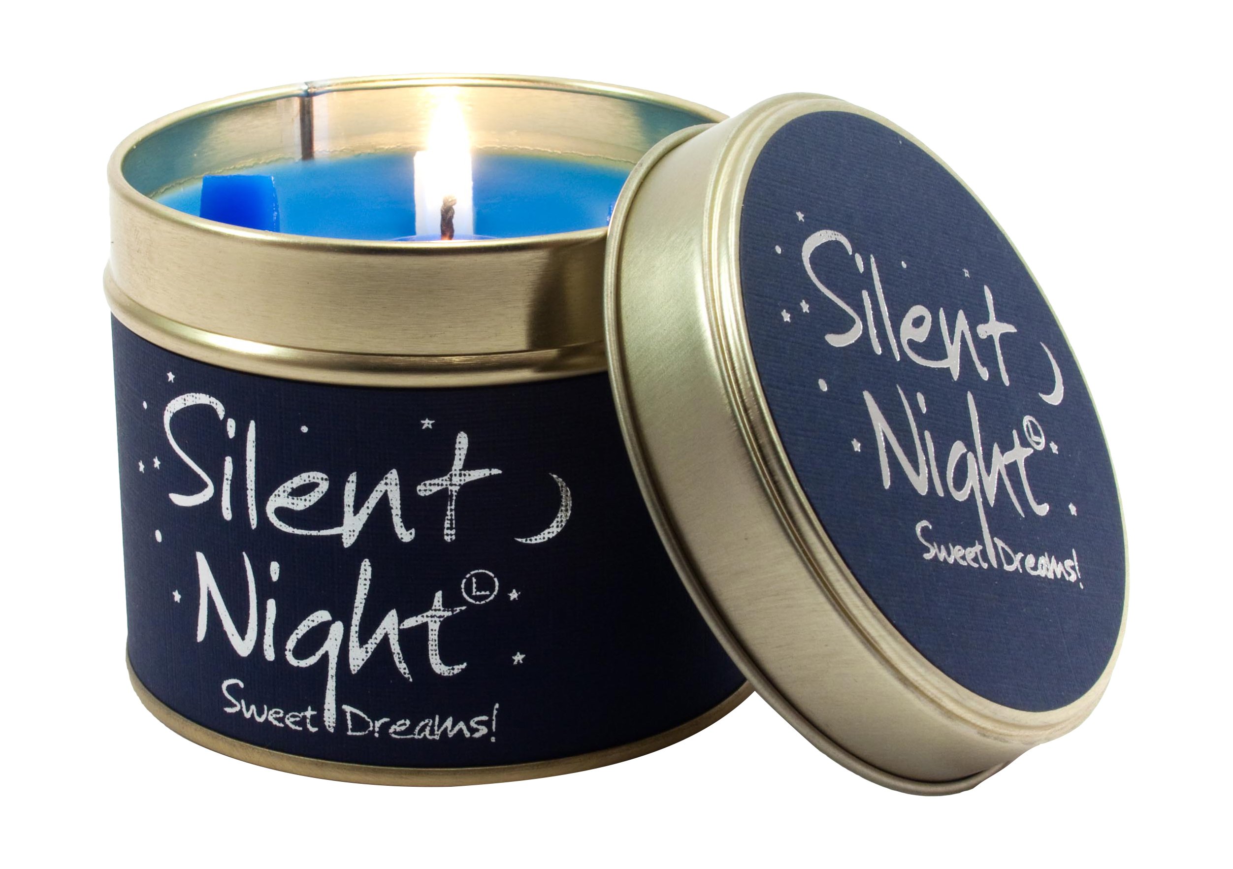 Lily Flame Scented Candle in Tin - Silent Night Fragrance | Holiday Home Decor, Christmas Gift, Relaxation & Aromatherapy