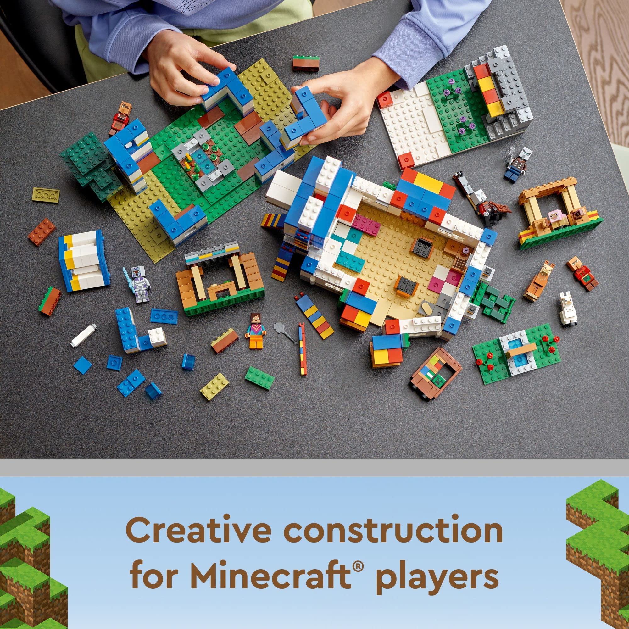 LEGO Minecraft The Llama Village Farm House Building Set 21188 - Creative Construction Toy for Kids Ages 9+ with 6 Customizable Buildings & Minifigures | Perfect Gift for Boys & Girls | Build Your Own Minecraft Village Adventure for Play & Display