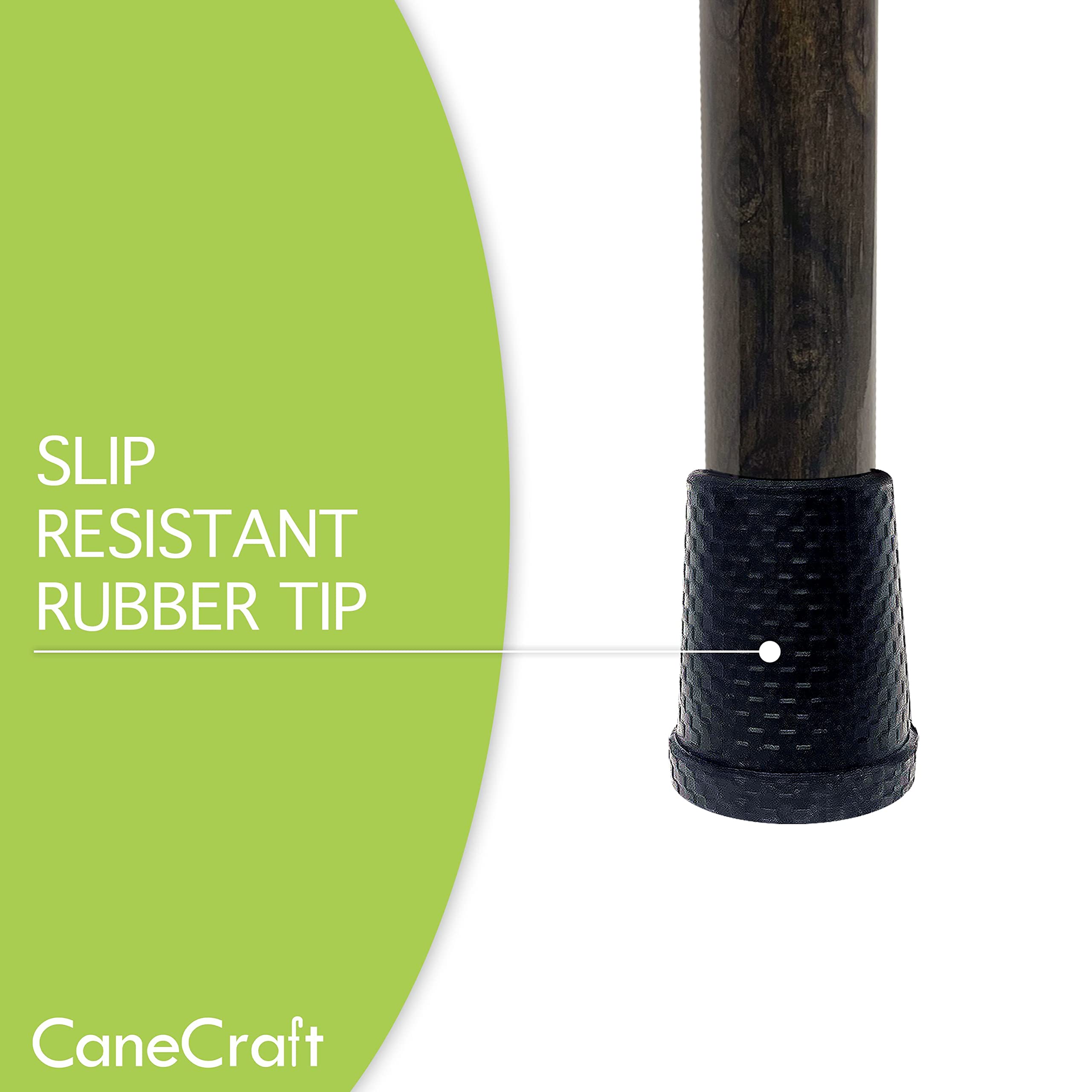 Premium Carbon Fiber Walking Cane for Men & Women - Adjustable Lightweight Cane with Wooden Handle (24