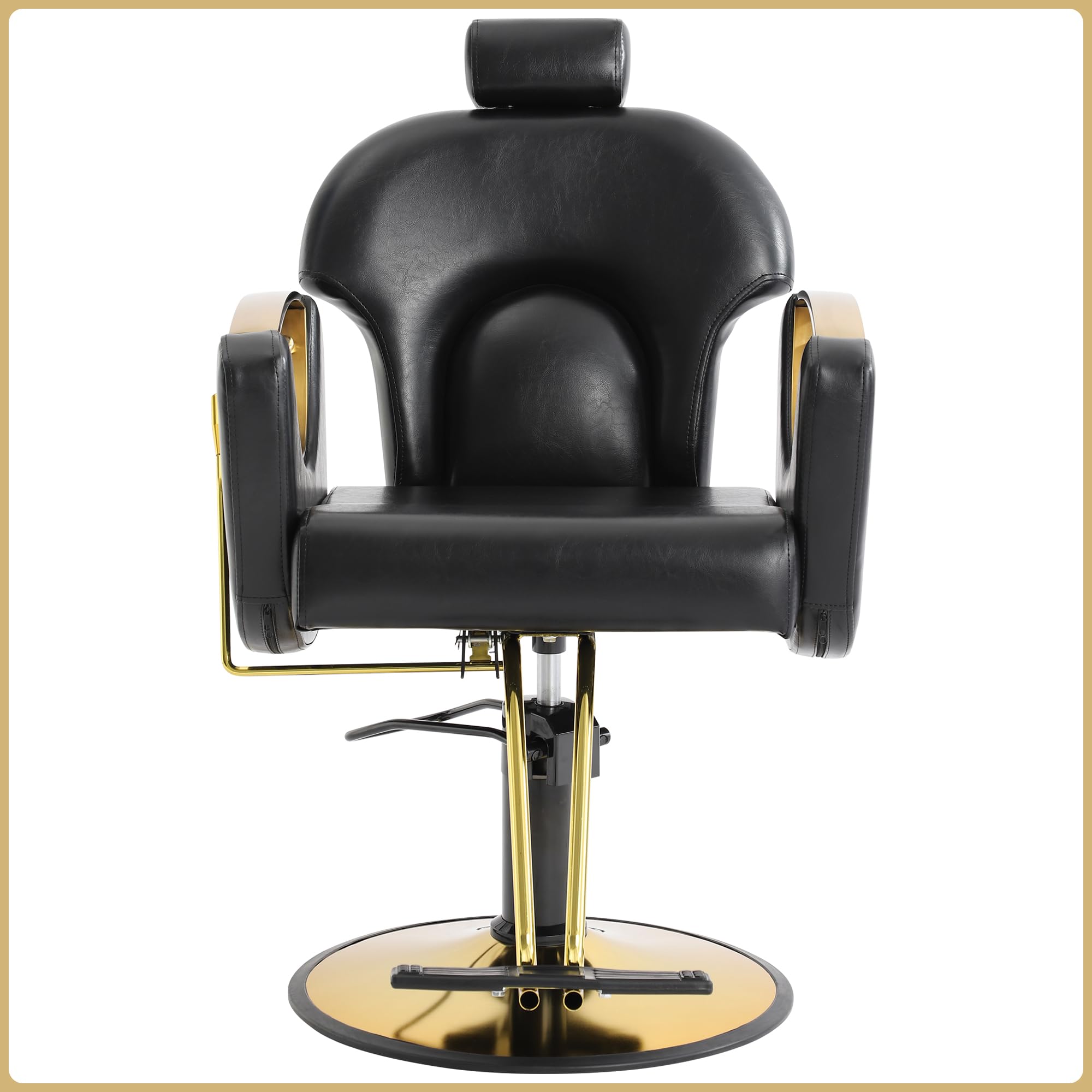 Professional Hydraulic Barber Chair - 360° Swivel Reclining Salon Chair with Adjustable Height for Hair Styling, Shampoo & Spa Treatments (Black) - Perfect for Barbershops, Salons & Home Styling Stations