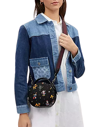 Coach Disney X Coach Canteen Crossbody Bag with Holiday Print - Stylish Mini Shoulder Purse for Women, Perfect for Christmas Gifts & Party Outings