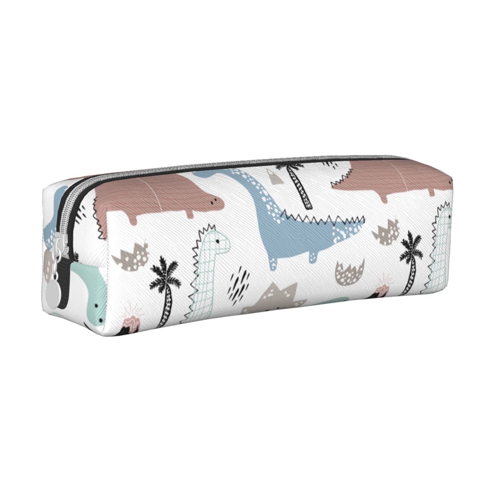 Durable Zippered Dinosaur Pencil Case - Cute Dinosaur Design Pen Pouch for School, Office & Travel - Portable Storage Bag for Pens, Toiletries & Essentials - Perfect for Students, Professionals & Travelers