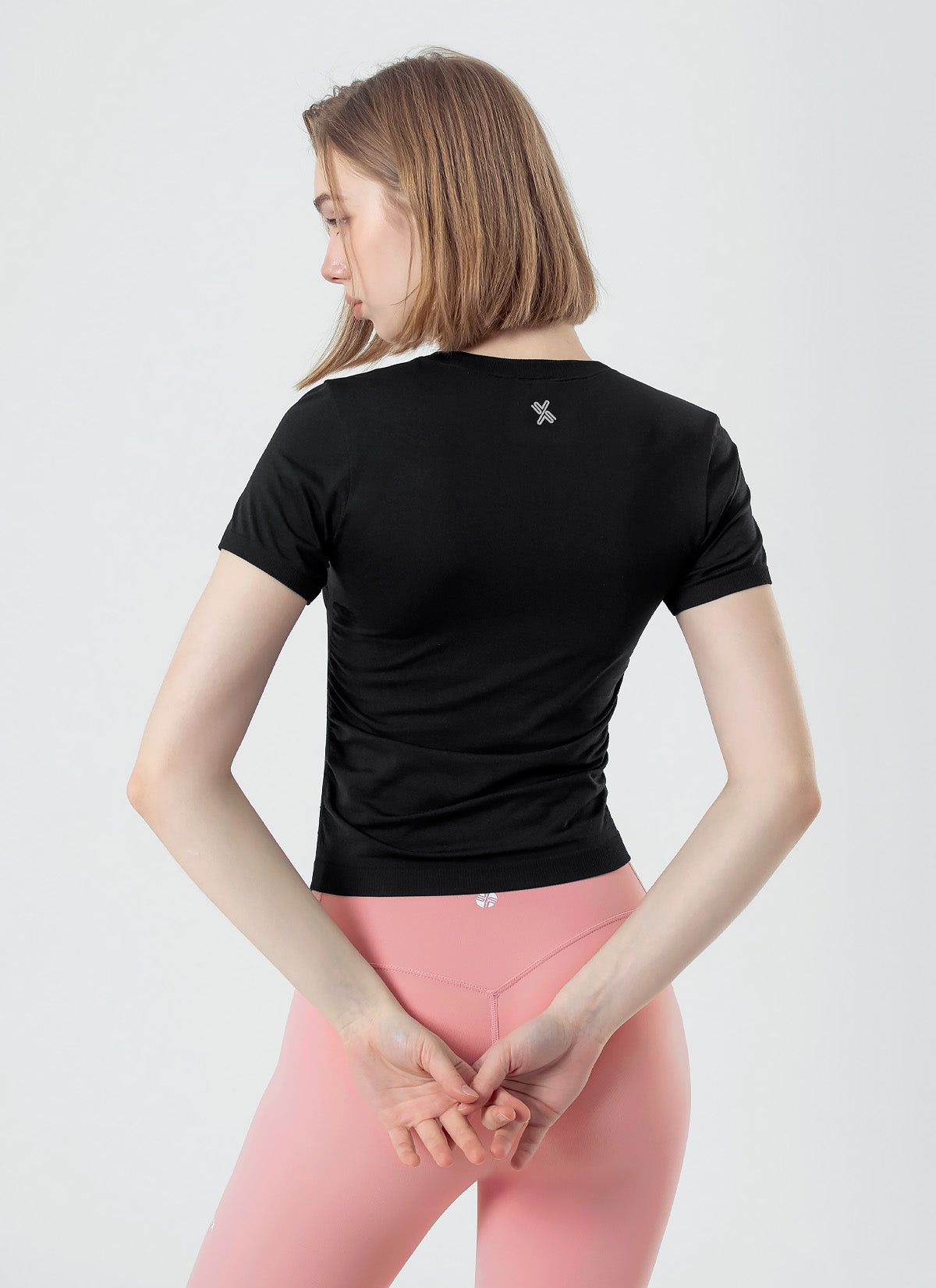 Zero Slick Seamless Side Shirring Short Sleeve T-Shirt for Women - Perfect for Yoga, Gym & Casual Wear