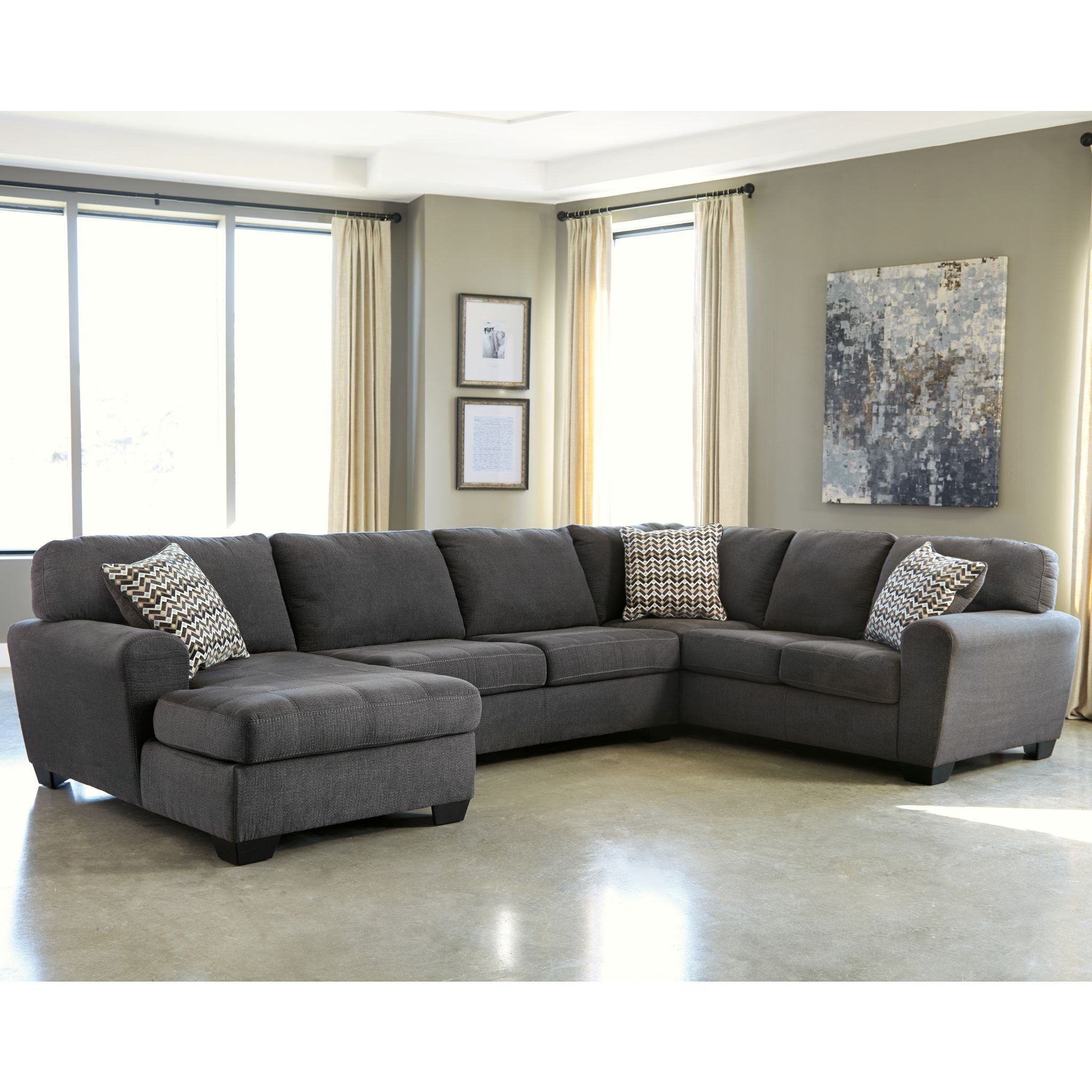Ambee 3-Piece Sectional Sofa with Chaise Lounge - Modern L-Shaped Couch for Living Room, Family Room & Apartment