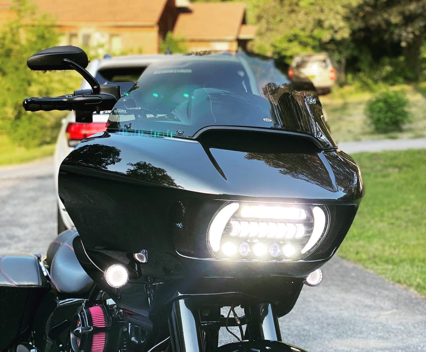 Eagle Lights LED Projection Headlight for Harley Davidson 2015+ Road Glide - High Visibility Motorcycle Headlight for Night Riding & Safety