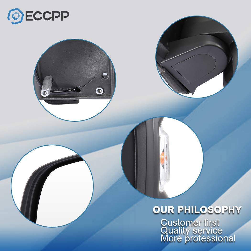 ECCPP Left Side View Mirror Replacement for 2014-2019 Ram ProMaster 3500 - Black Manual Adjustable Driver Side Mirror with Turn Signal | Perfect for Truck Upgrades & Fleet Vehicle Maintenance
