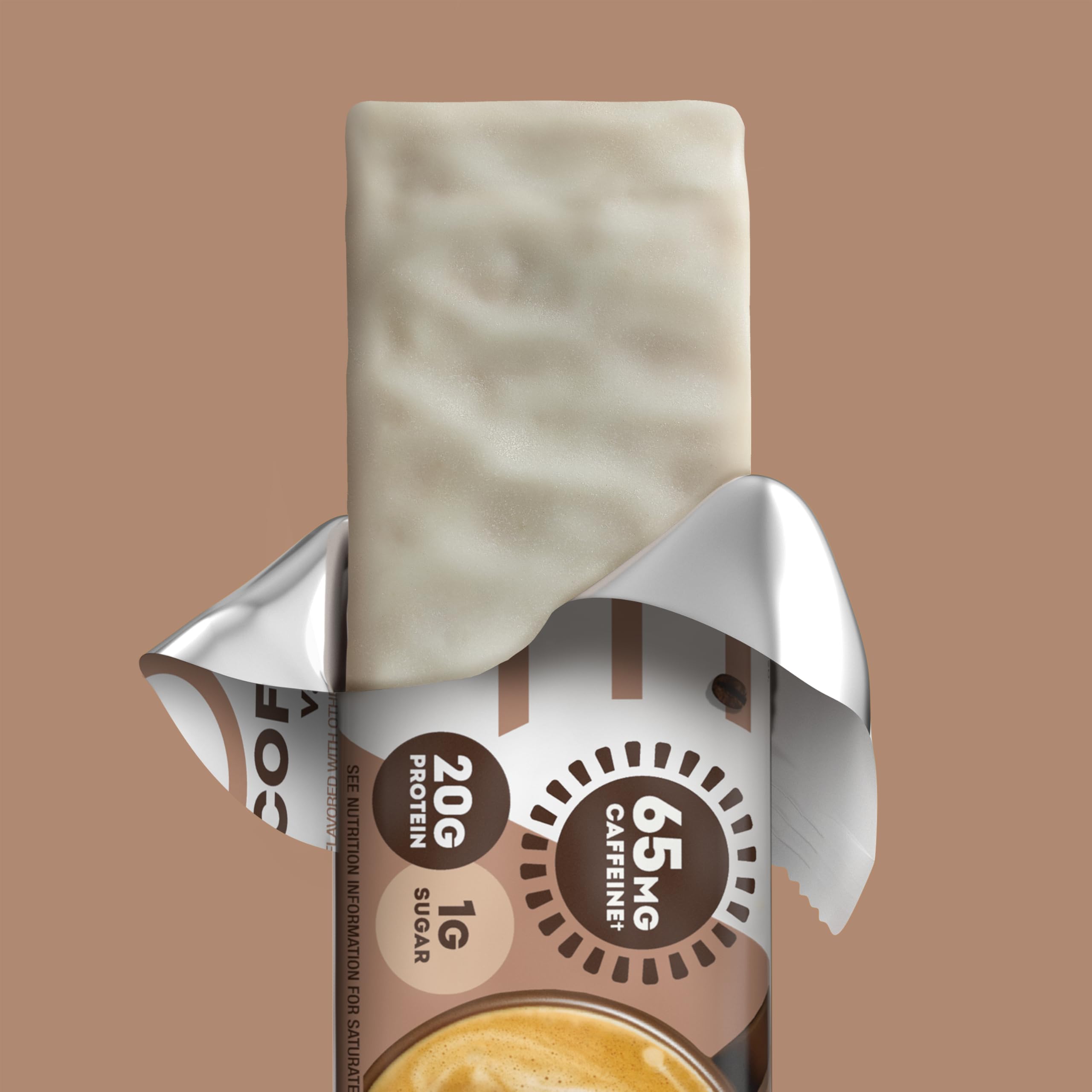 Vanilla Latte Caffeinated Protein Bars - Gluten Free, 20g Protein & 65mg Caffeine Energy Boost - Healthy Snack for Workouts, Hiking & Office - 12 Pack (2.12 oz Each) - Packaging May Vary