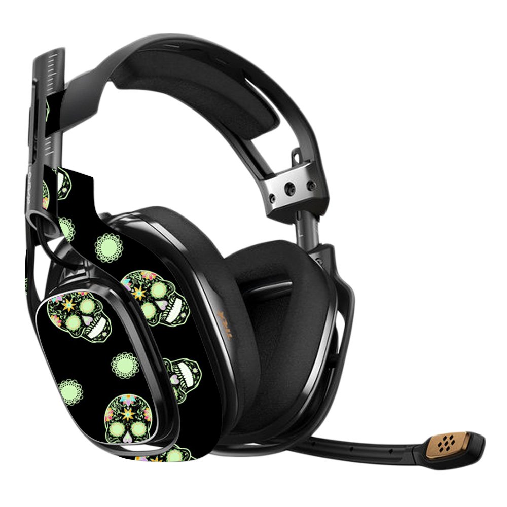 MightySkins Vinyl Decal Wrap Cover for Astro A40 3rd Gen Gaming Headset - Nighttime Skulls Design | Protective, Durable & Customizable Skin | Easy to Apply & Remove | Made in USA | Perfect for Gaming, Streaming & Personalization