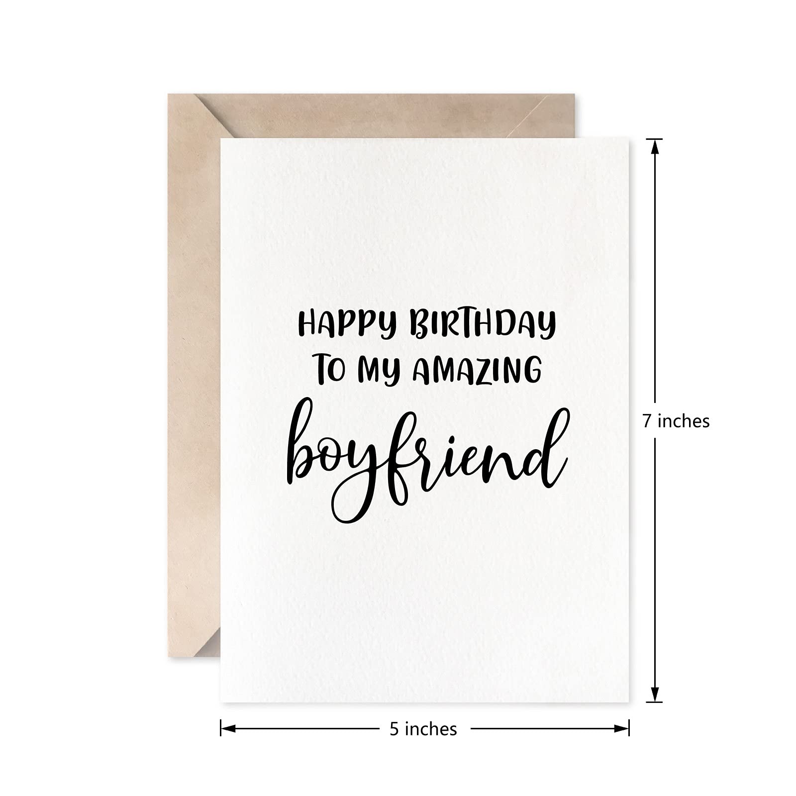 Romantic Birthday Card for Boyfriend - Thoughtful Birthday Gift from Girlfriend - Cute Love Greeting Card for Him - Perfect for Anniversary, Valentine's Day & Special Occasions