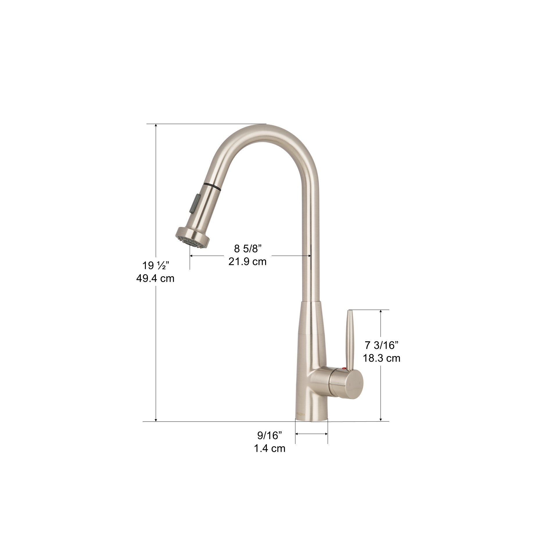 Signature II Pull Out Single Handle Kitchen Faucet - Modern Stainless Steel Bar Sink Faucet with High Arc Spout for Easy Dishwashing & Food Prep (Perfect for Home, Restaurant & Commercial Use)