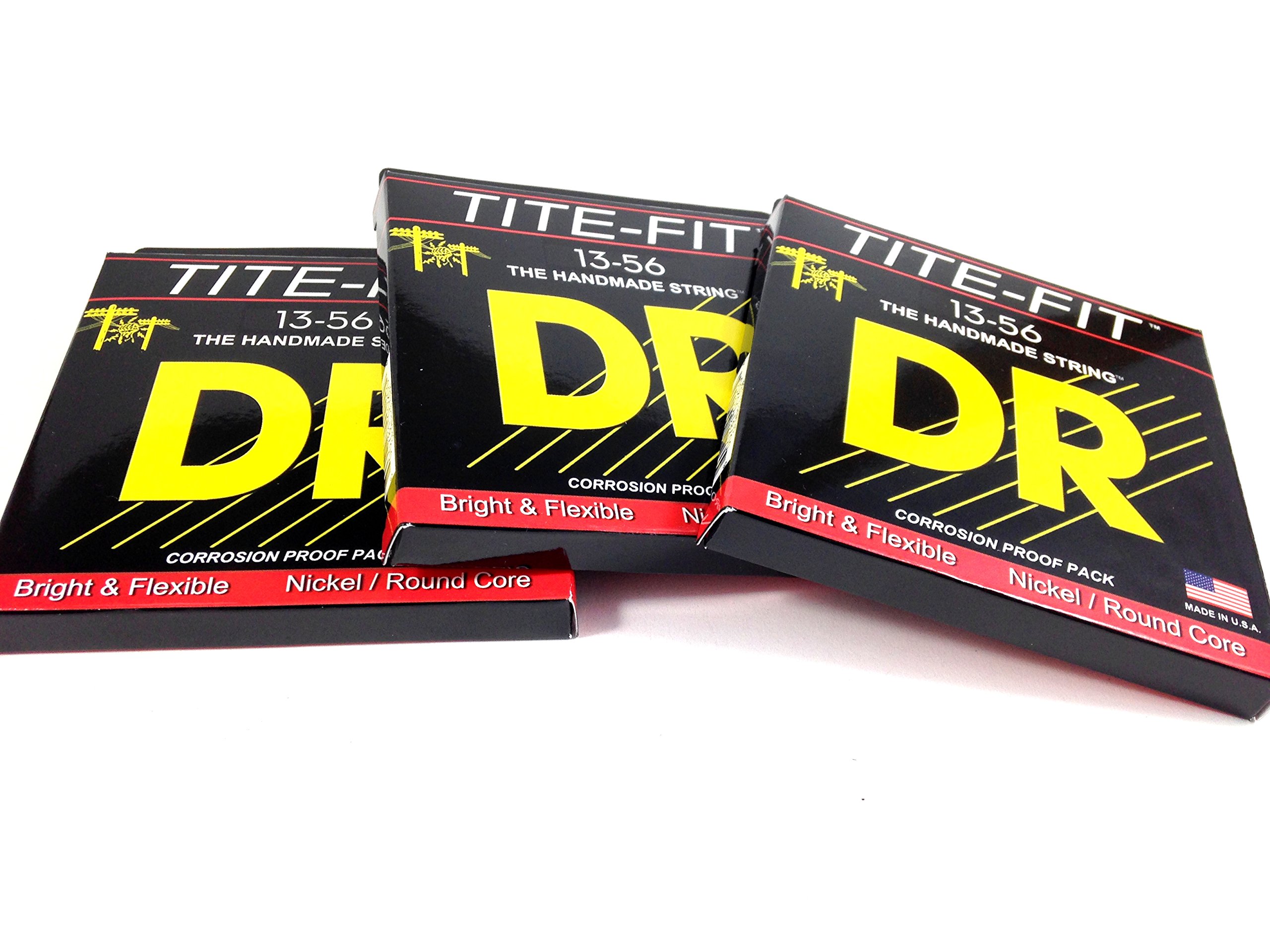 DR Guitar Strings Electric Tite-Fit 3 Pack 13-56 Mega Heavy Gauge Handmade in USA | Perfect for Rock, Metal & Heavy Riffing