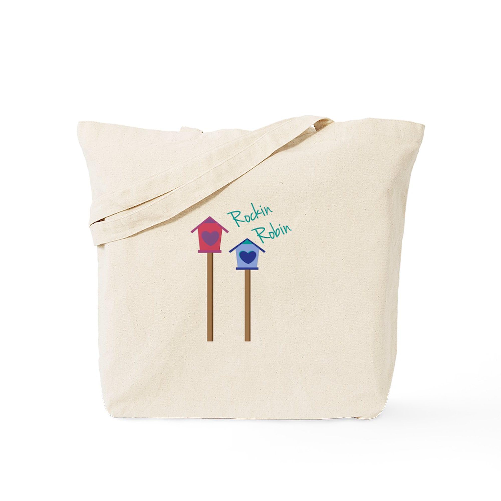 Rockin Robin Canvas Tote Bag - Natural Reusable Shopping Bag for Groceries, Beach & Everyday Use | Eco-Friendly Cotton Tote with Unique Design