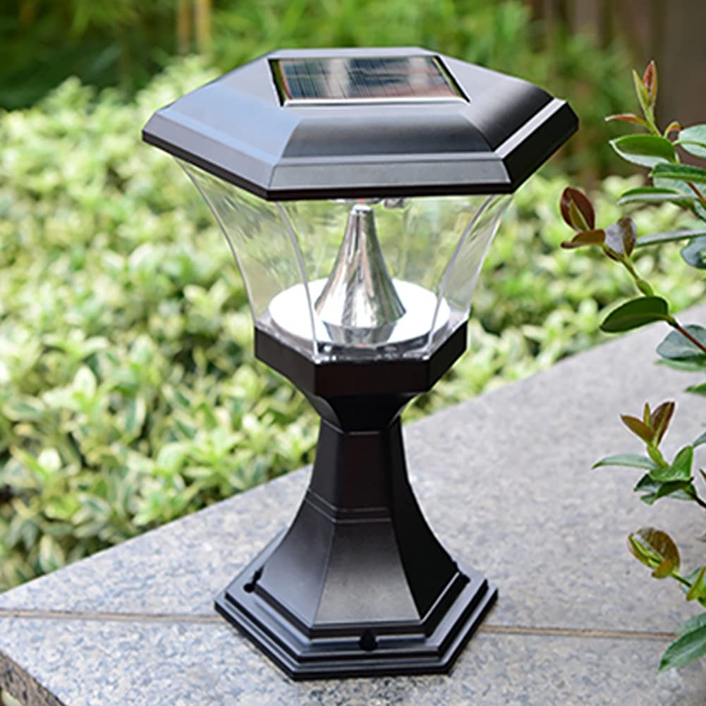 Solar Powered Outdoor Post Lights - Set of 2 Waterproof Garden Pathway Lights with Auto On/Off for Patio, Yard, Driveway & Walkway Decoration