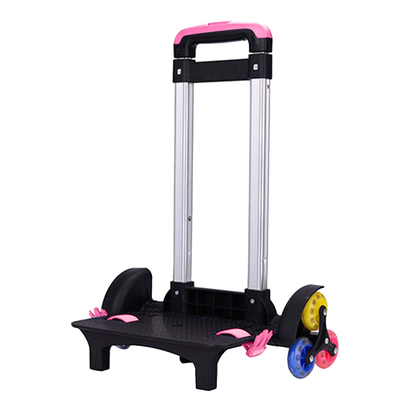 Foldable 6-Wheel Aluminum Alloy Backpack Trolley - Lightweight Rolling Luggage Cart for Kids School, Travel & Shopping | Portable Hand Cart with Wheels for Students, Commuters & Outdoor Activities