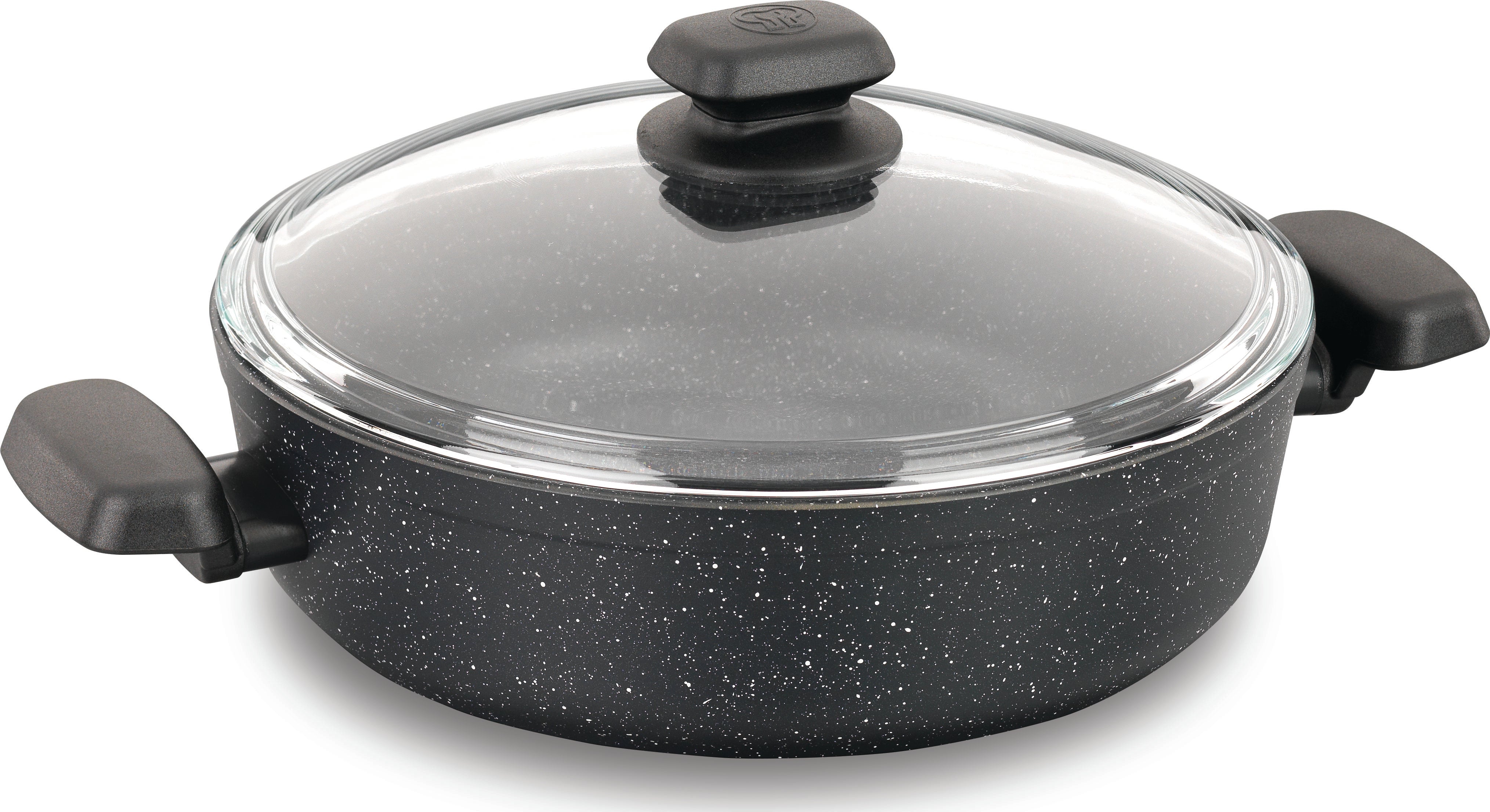3.5L Granite Low Pot with Lid - 10
