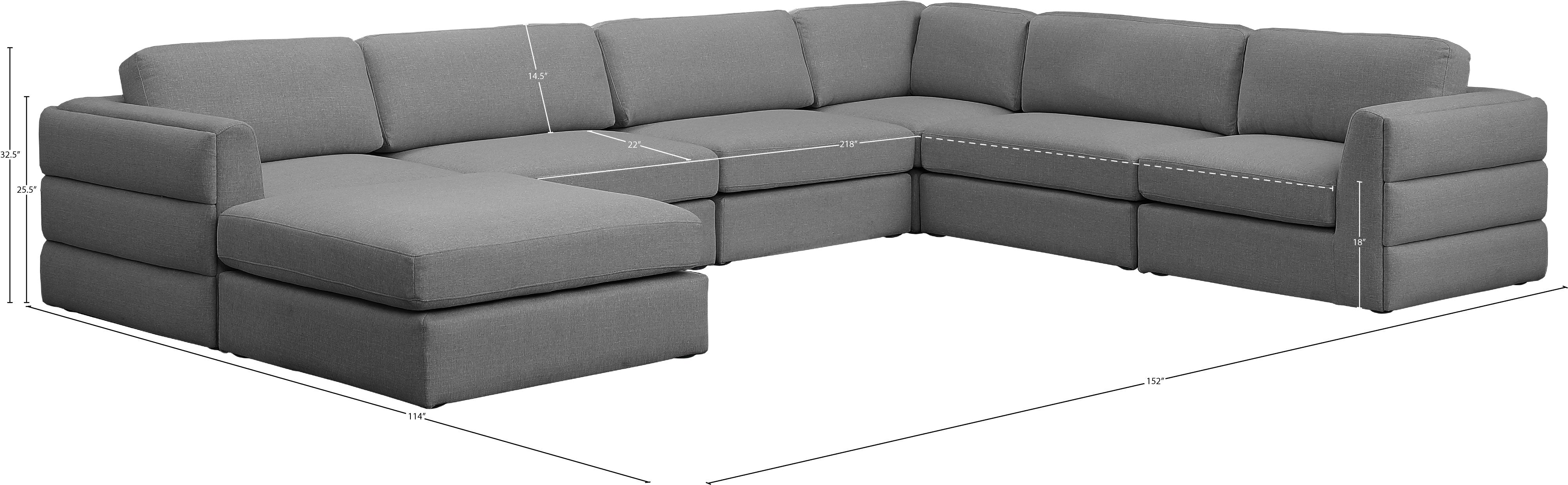 Beckham Durable Linen Textured Fabric Modular Sectional Sofa - Modern Living Room Furniture for Home, Office & Lounge Comfort