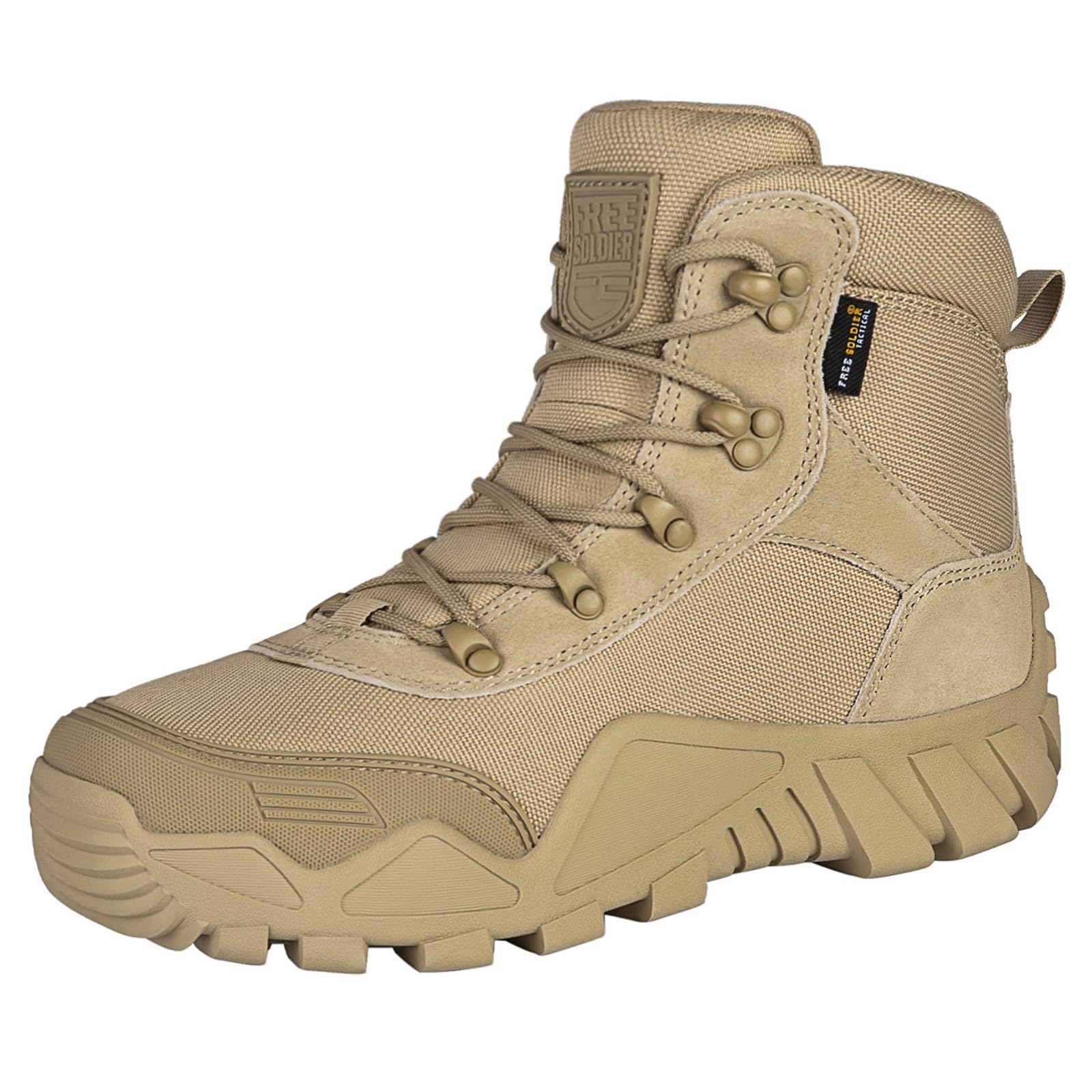 FREE SOLDIER Men's Waterproof Hiking Boots - Tactical Military Work Boots for Outdoor Activities, Lightweight & Durable for Hiking, Camping, Hunting