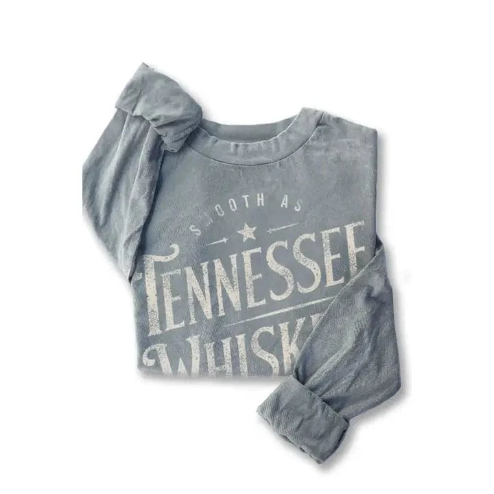 Women's Tennessee Whiskey Long Sleeve Grey T-Shirt | Soft Cotton Vintage Style Tee for Casual Wear & Outfits