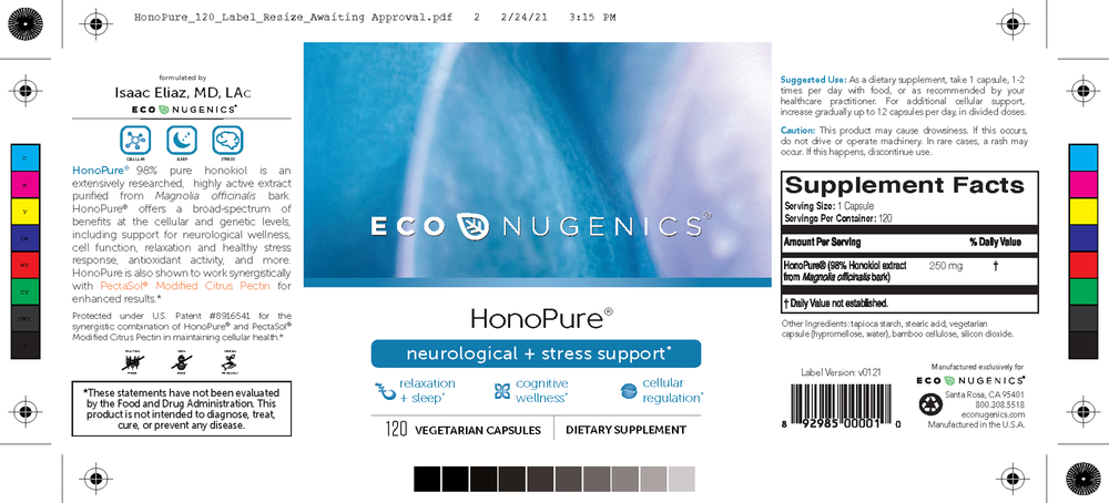 EcoNugenics HonoPure® - 120 Capsules of Premium Japanese Pine Bark Extract for Immune Support & Antioxidant Benefits - Perfect for Daily Wellness & Anti-Aging Routine