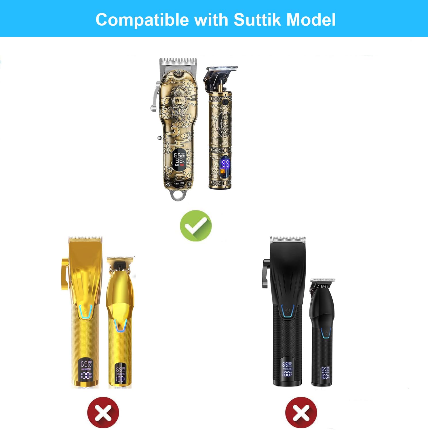 Original Suttik Hair Clipper Replacement Charger - USB Charging Cable for Suttik Hair Trimmers | Perfect for Home Grooming & Professional Barbershops