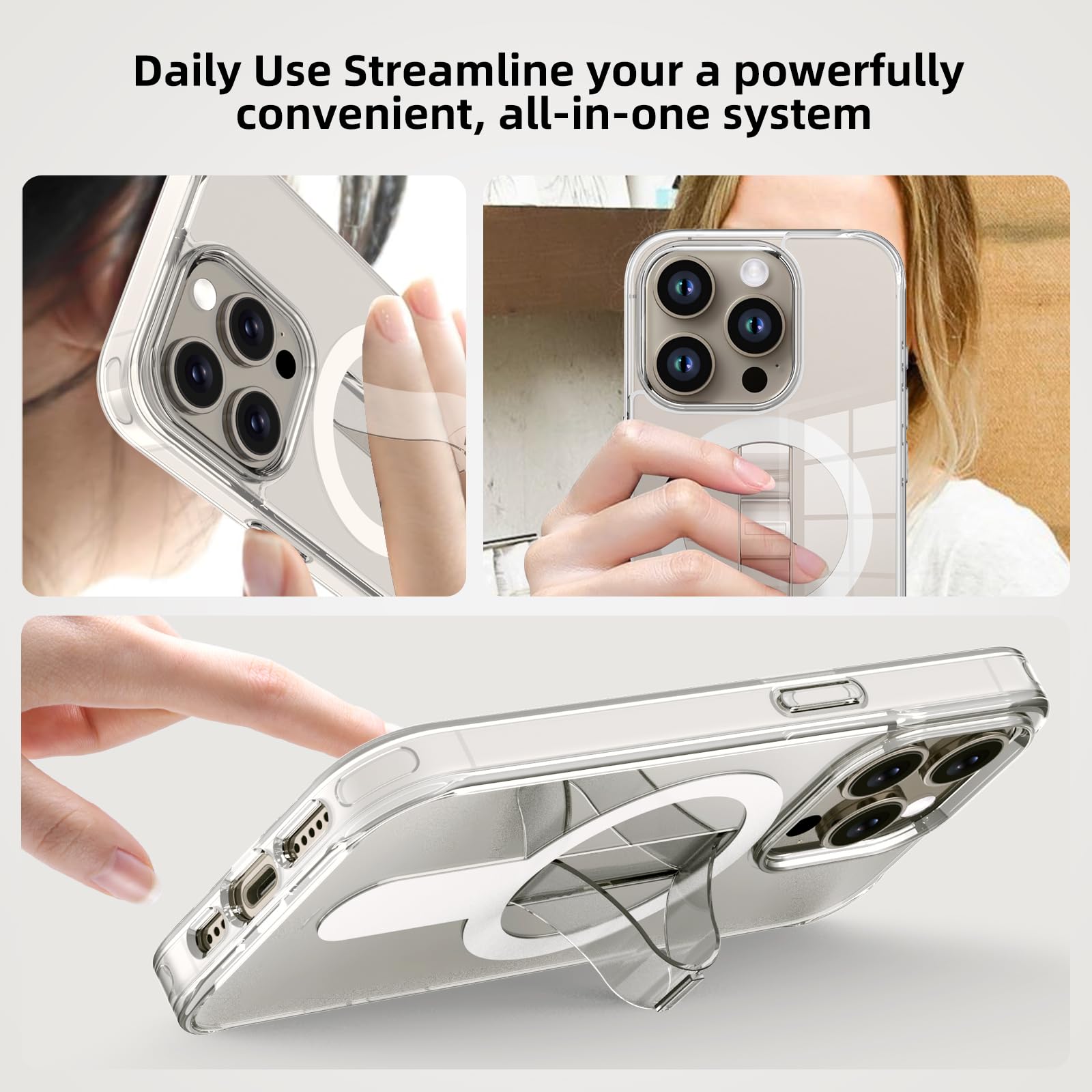 AUROX iPhone 15 Pro Max Case with MagSafe - Military Protection & Invisible Stand | Slim Magnetic Cover for Everyday Use