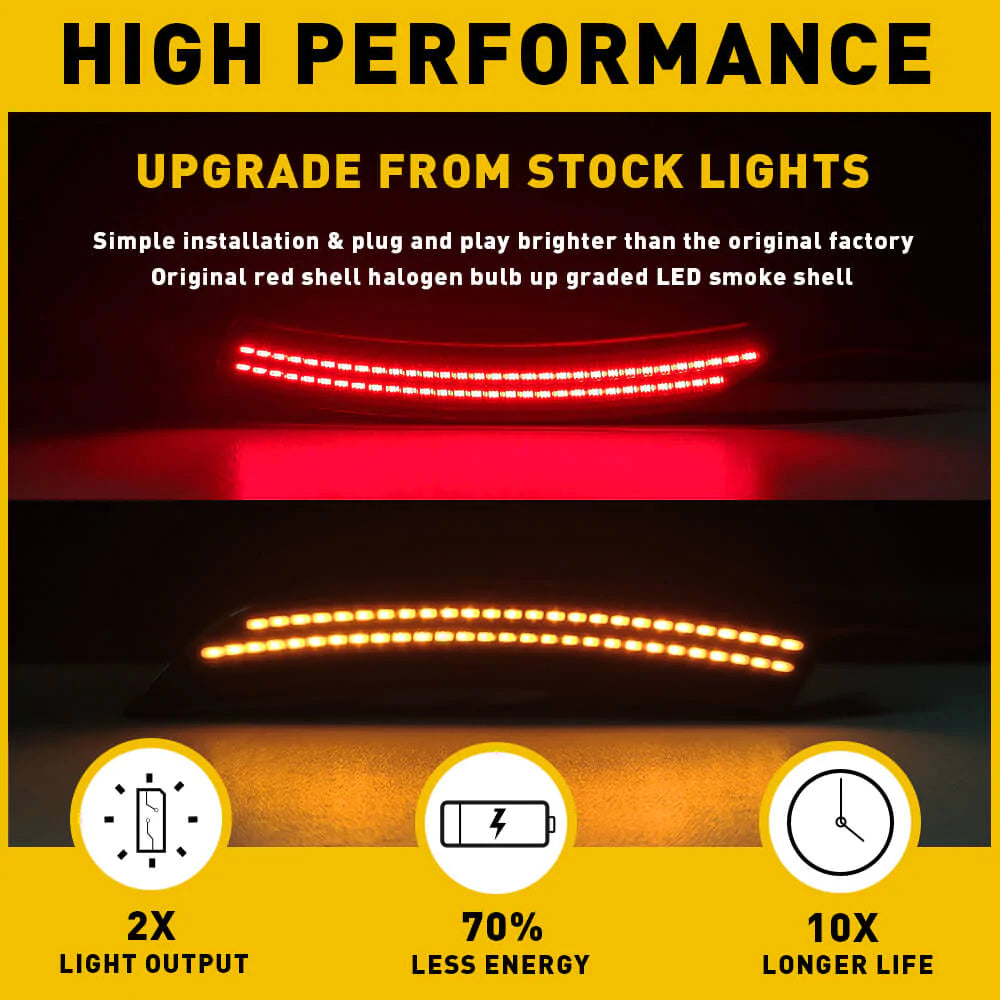 Smoked Shell Front & Rear Bumper LED Side Marker Lights for 2015-2017 Chrysler 200 - Durable Waterproof Design for Night Driving & Enhanced Vehicle Visibility